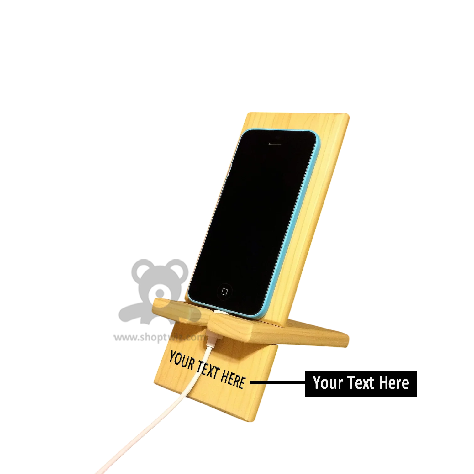 ShopTwiz Customized Wooden Mobile Stand – Personalize with Logo or Name | Elegant Corporate Gift - Image 2
