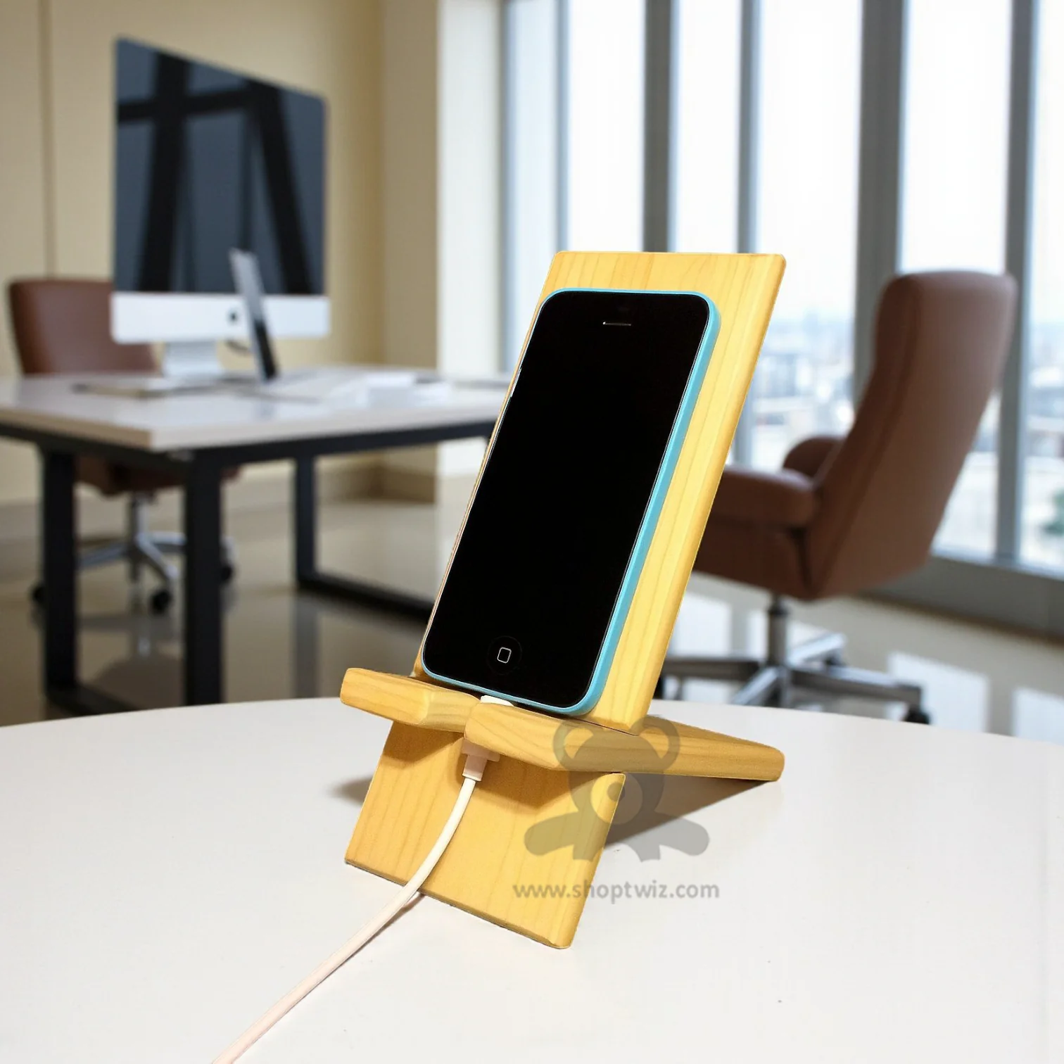 ShopTwiz Customized Wooden Mobile Stand – Personalize with Logo or Name | Elegant Corporate Gift - Image 3