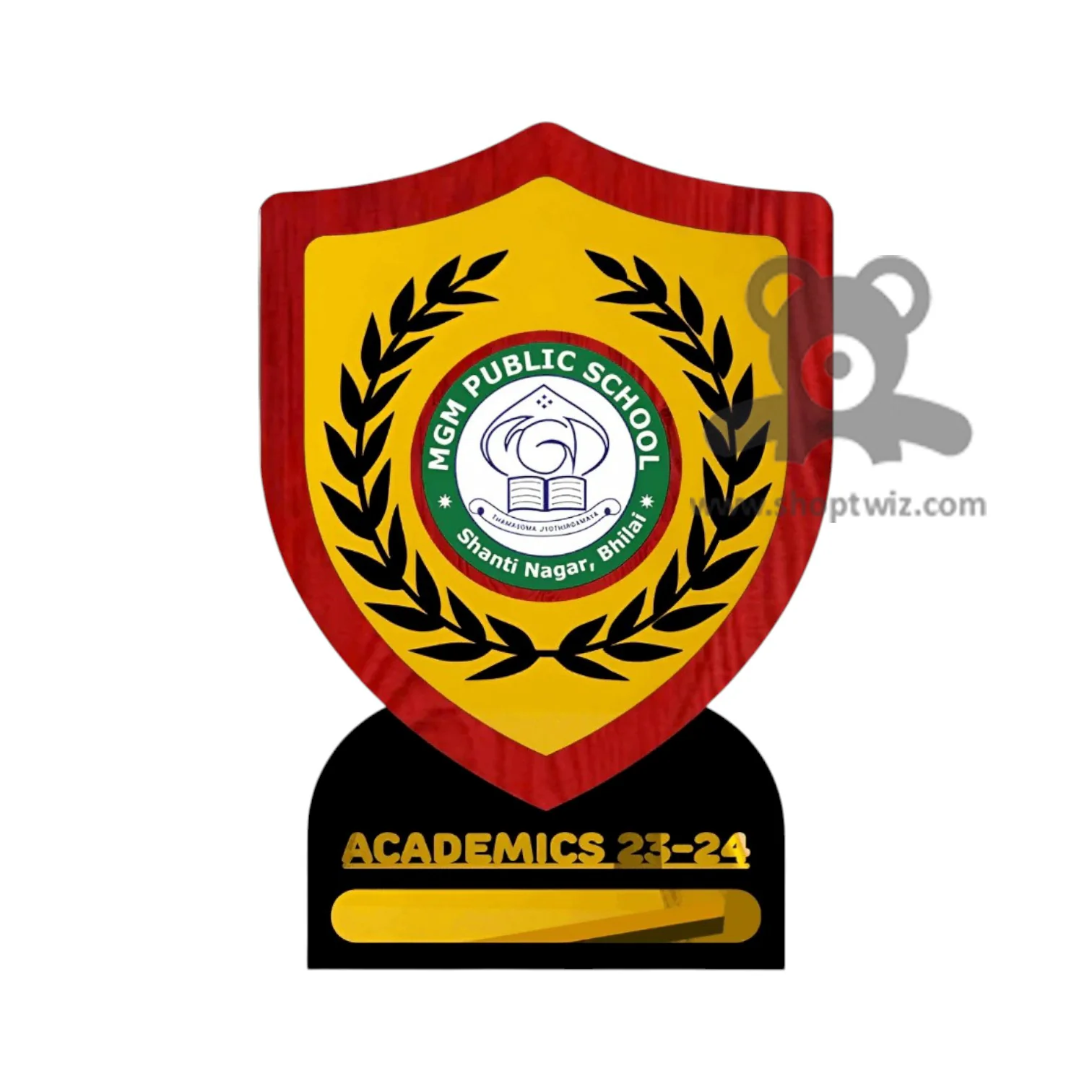 ShopTwiz Customized Wooden Shield Trophy - Academic & Corporate Award - Image 2