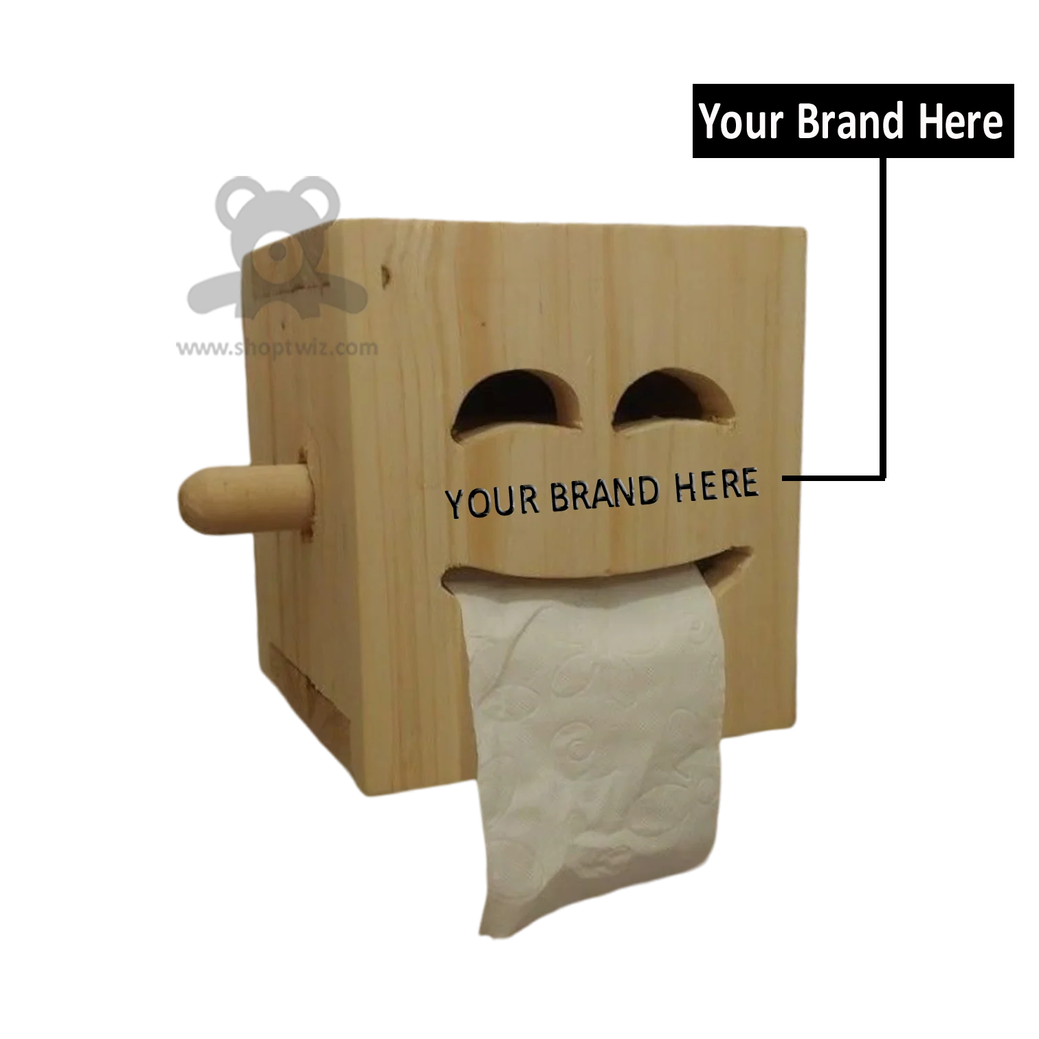 ShopTwiz Customized Wooden Tissue Paper Holder – Personalize with Logo or Name | Elegant Corporate Gift - Image 2