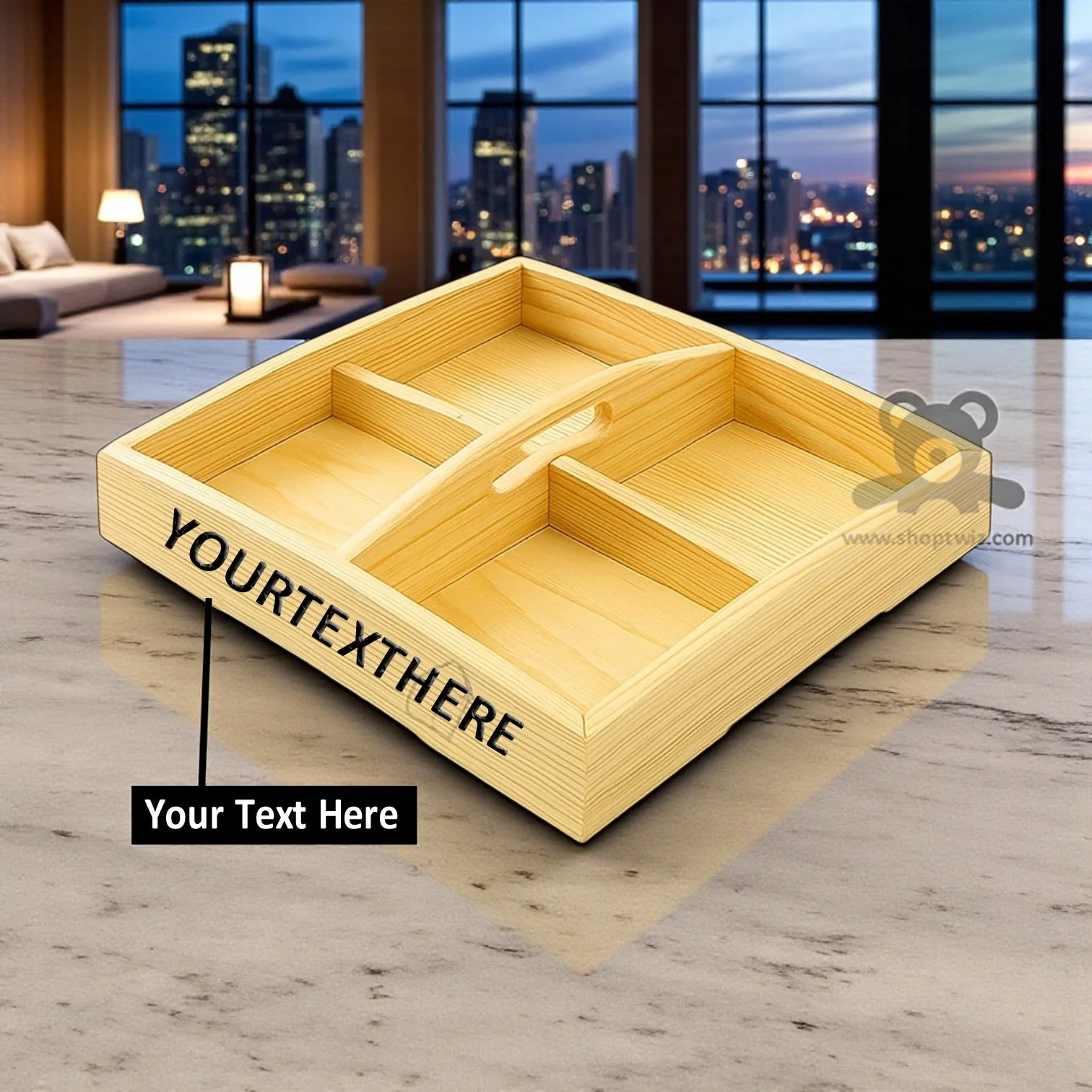 ShopTwiz Customized Wooden Tray – Personalize with Logo or Name | Elegant Corporate Gift - Image 2