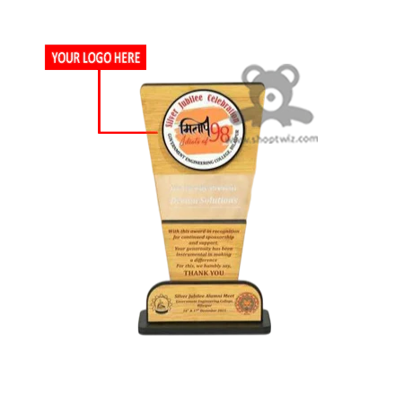ShopTwiz Customized Wooden Trophy – Corporate Award with Logo & Text - Image 2