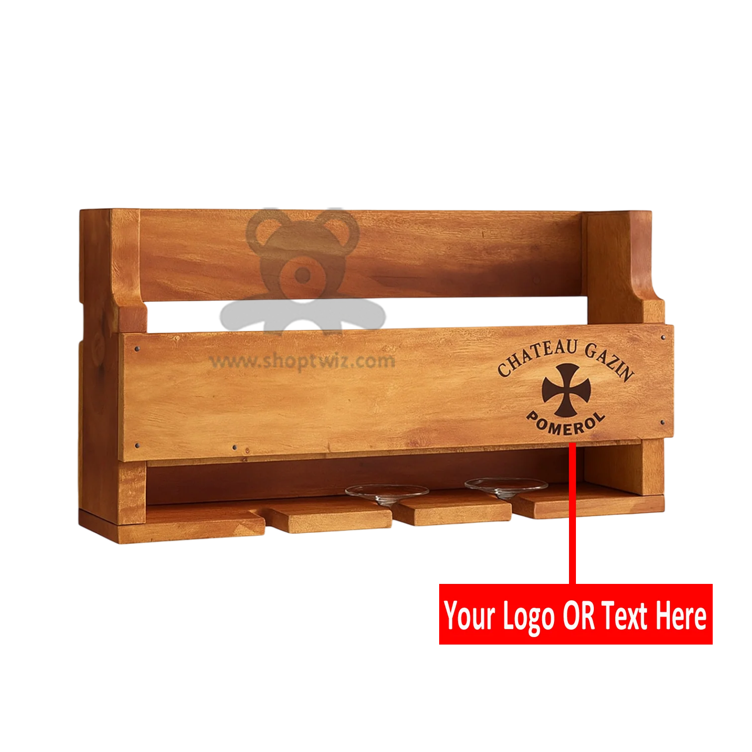 ShopTwiz Customized Wooden Wine Rack – Personalize with Logo or Name | Elegant Corporate Gift - Image 2