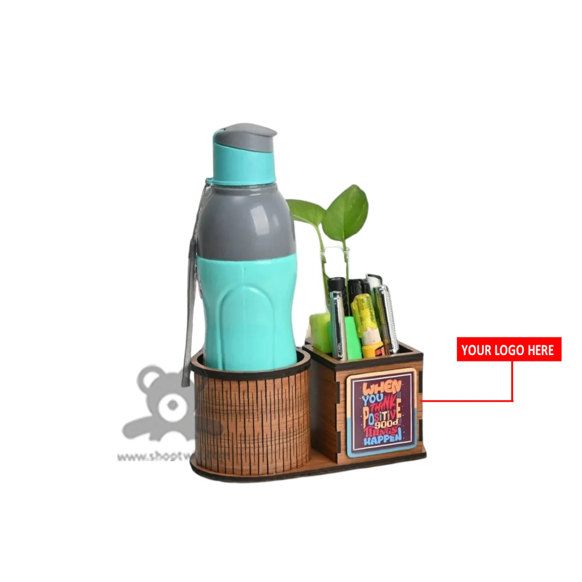 ShopTwiz Desk organizer with a water bottle, pen holder Corporate Gift - Image 2