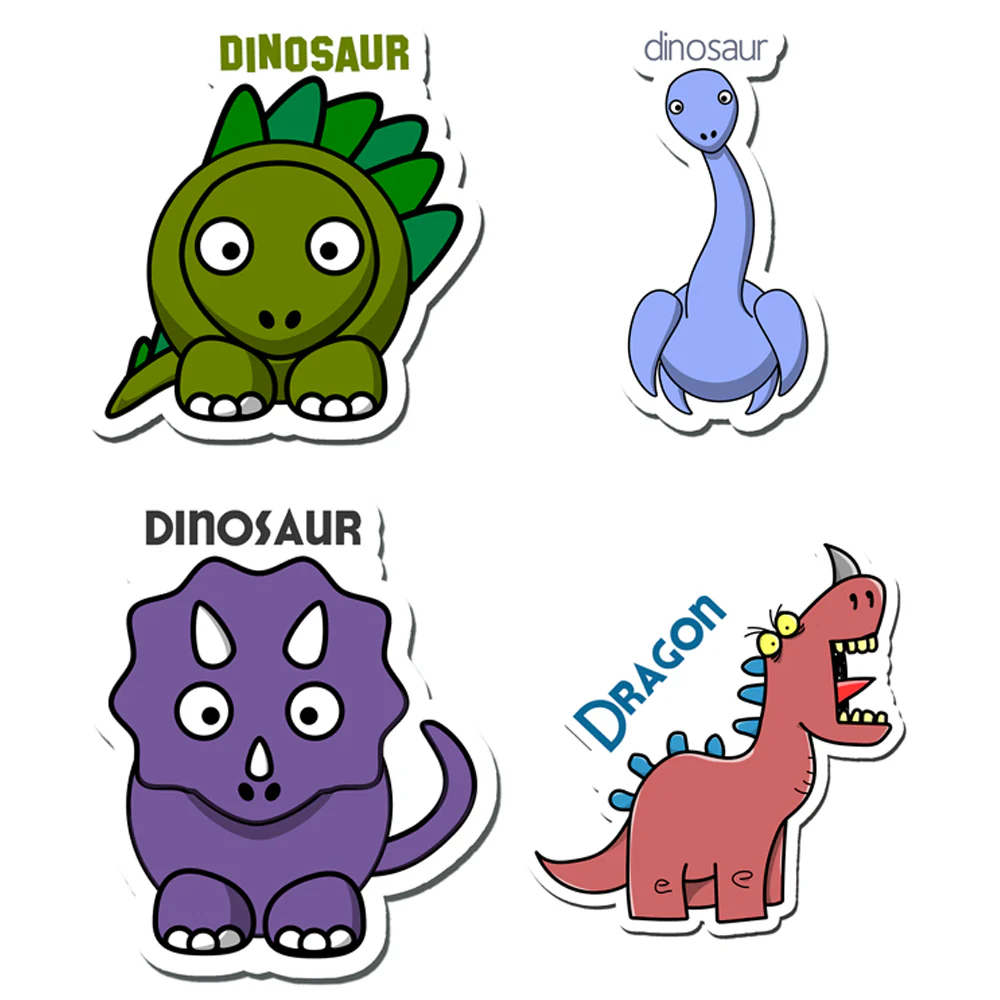 ShopTwiz Dinosaur Baby/Kids Learning Fridge Magnet and Door Magnets (Set of 4 Magnets)
