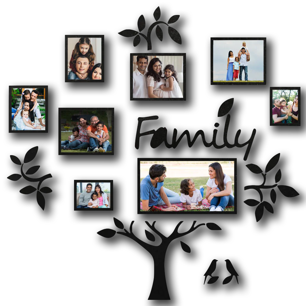 ShopTwiz Family Tree Collage Photo Frame with 8 photos ( Customizable )