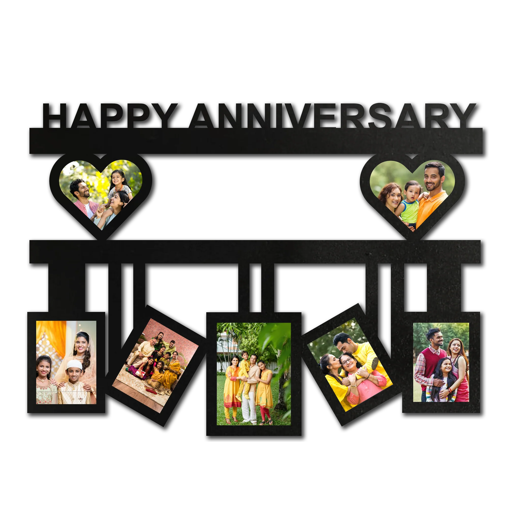 ShopTwiz Happy Anniversary Collage Photo Frame with 7 photos ( Customizable )