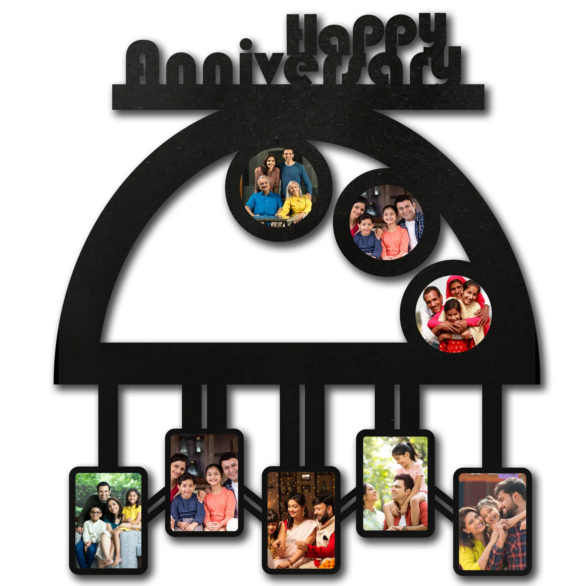 ShopTwiz Happy Anniversary Collage Photo Frame with 8 photos ( Customizable )