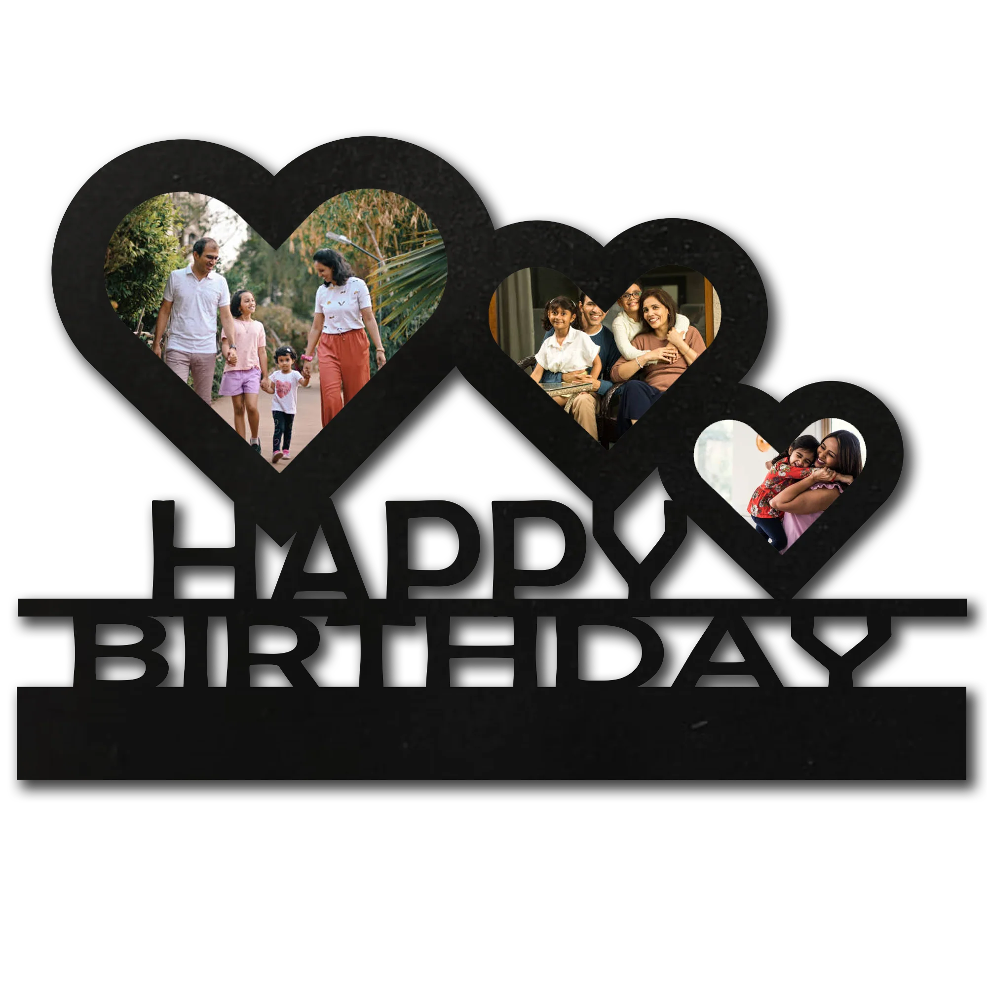 ShopTwiz Happy Birthday Collage Photo Frame with 3 photos ( Customizable )