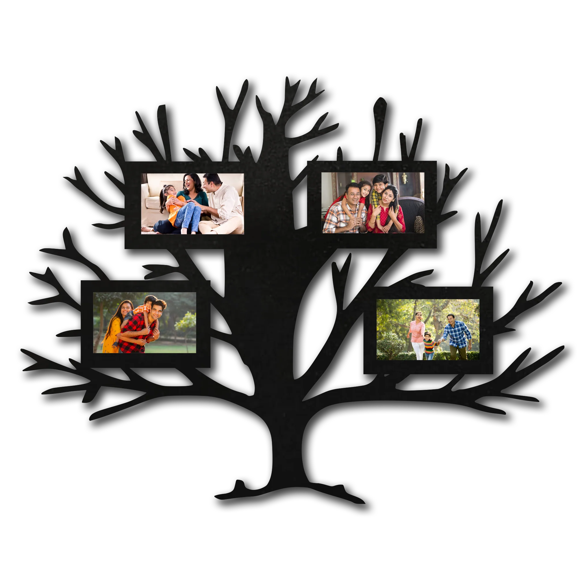 ShopTwiz Happy Birthday Tree Collage Photo Frame with 4 photos ( Customizable )