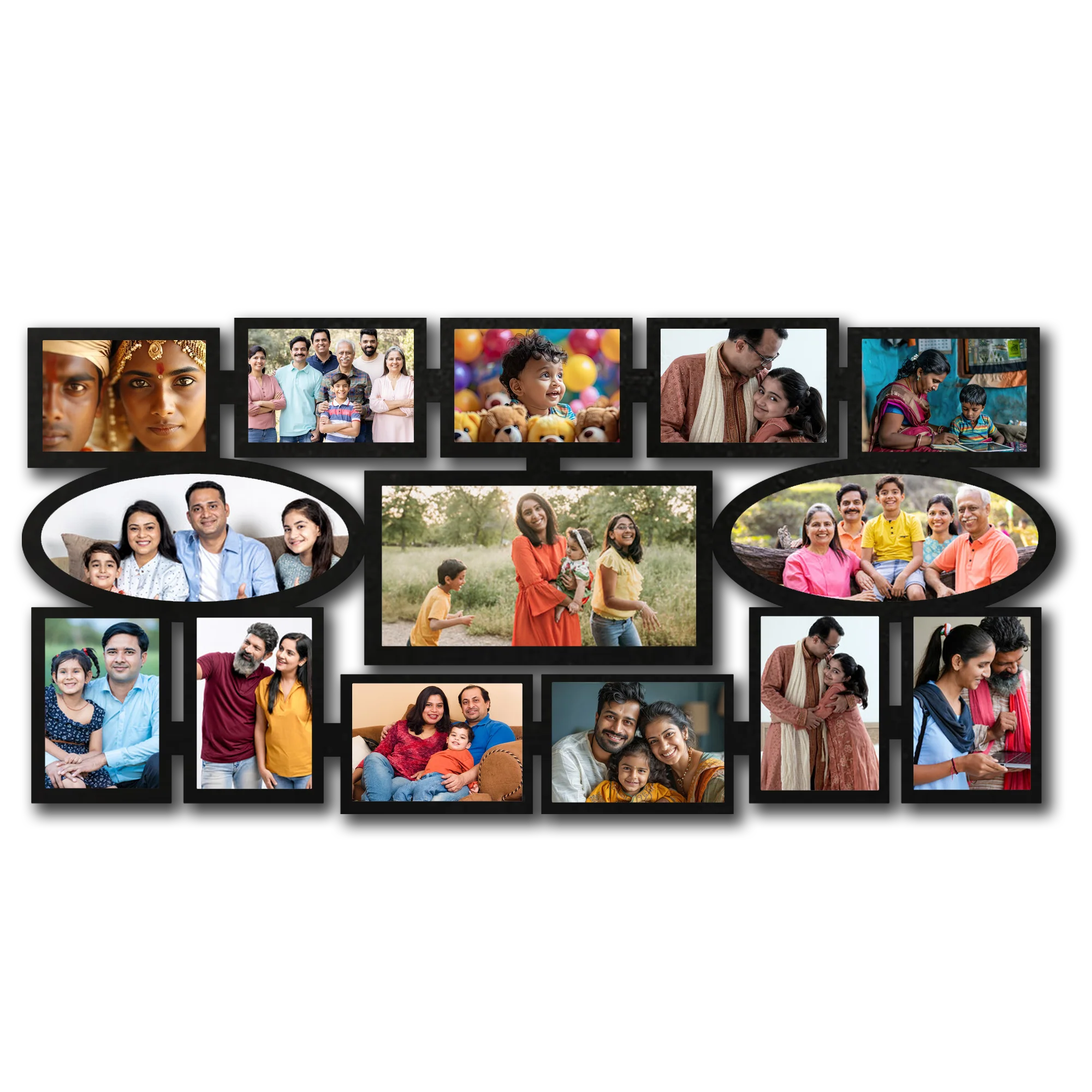 ShopTwiz Happy Family Collage Photo Frame with 14 photos ( Customizable )