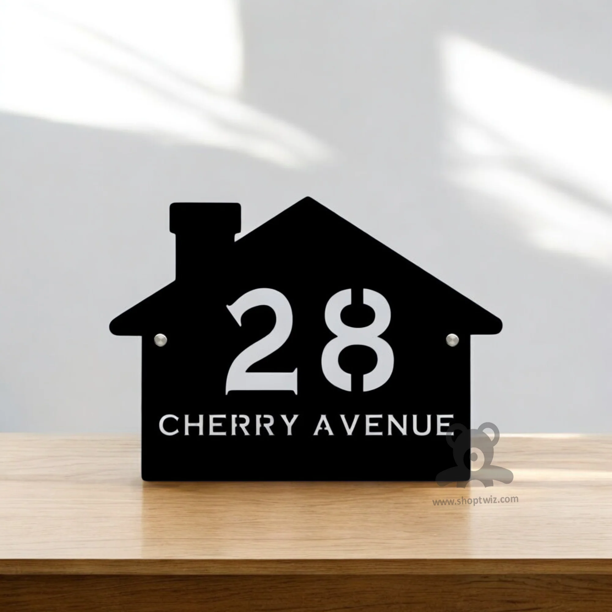ShopTwiz House Black White Letter's Name Plate for House and Office