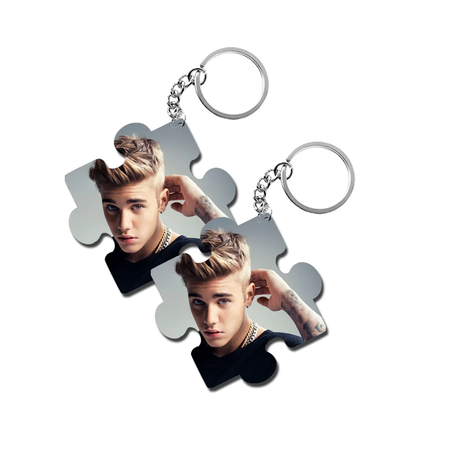 ShopTwiz Justin Bieber Wooden Puzzle Key Ring (Set of 2)