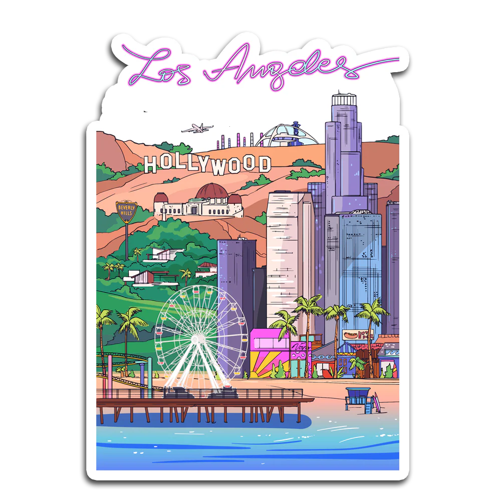 ShopTwiz Los Angeles City Of Love Fridge Magnet And Beauty Door Magnets