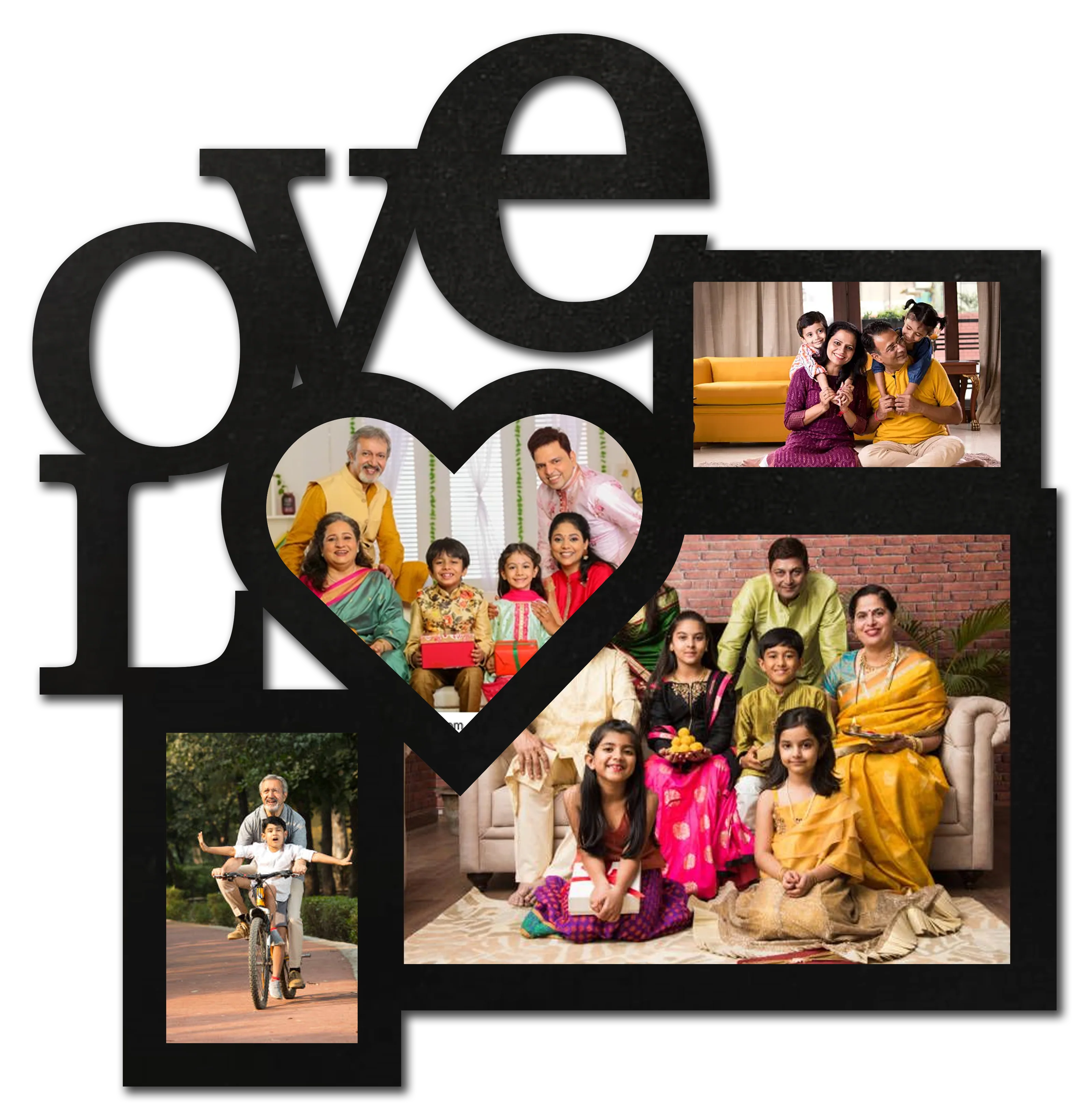 ShopTwiz Love You Dear Collage Photo Frame with 4 photos ( Customizable )