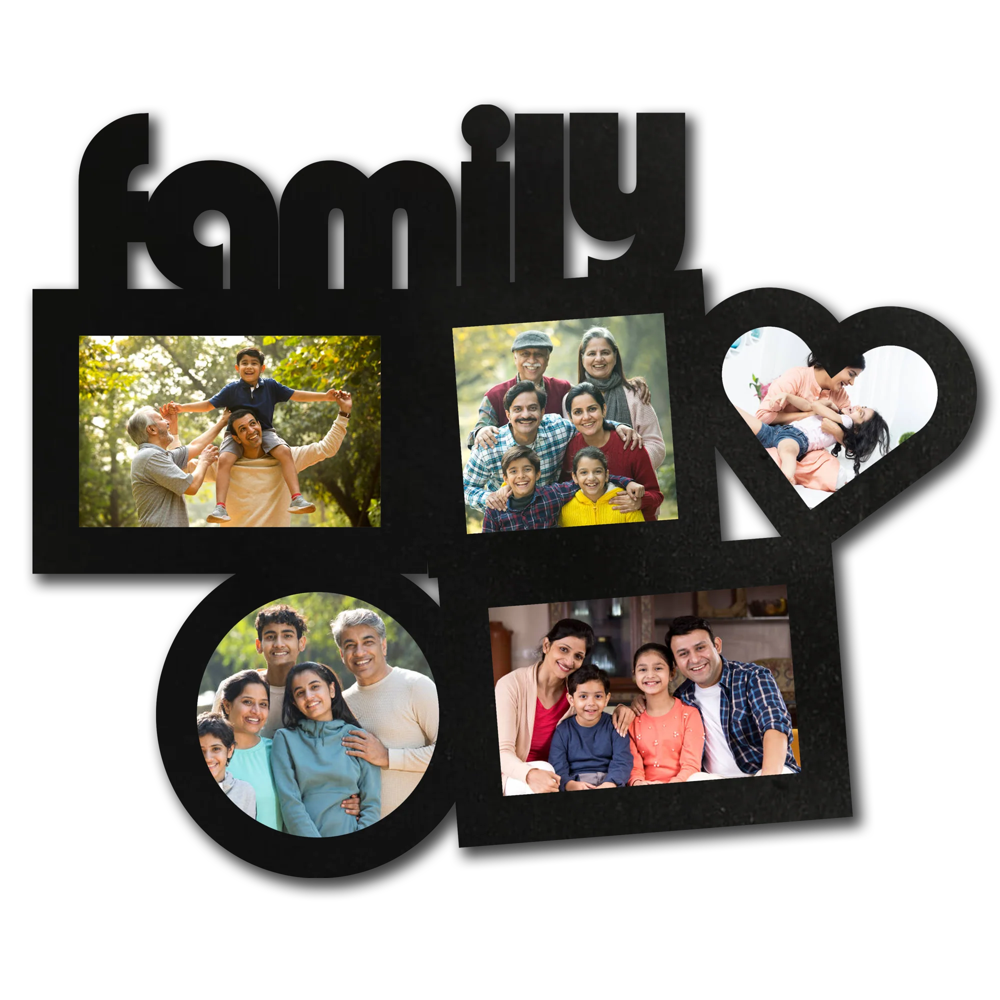 ShopTwiz Love You My Family Collage Photo Frame with 5 photos ( Customizable )