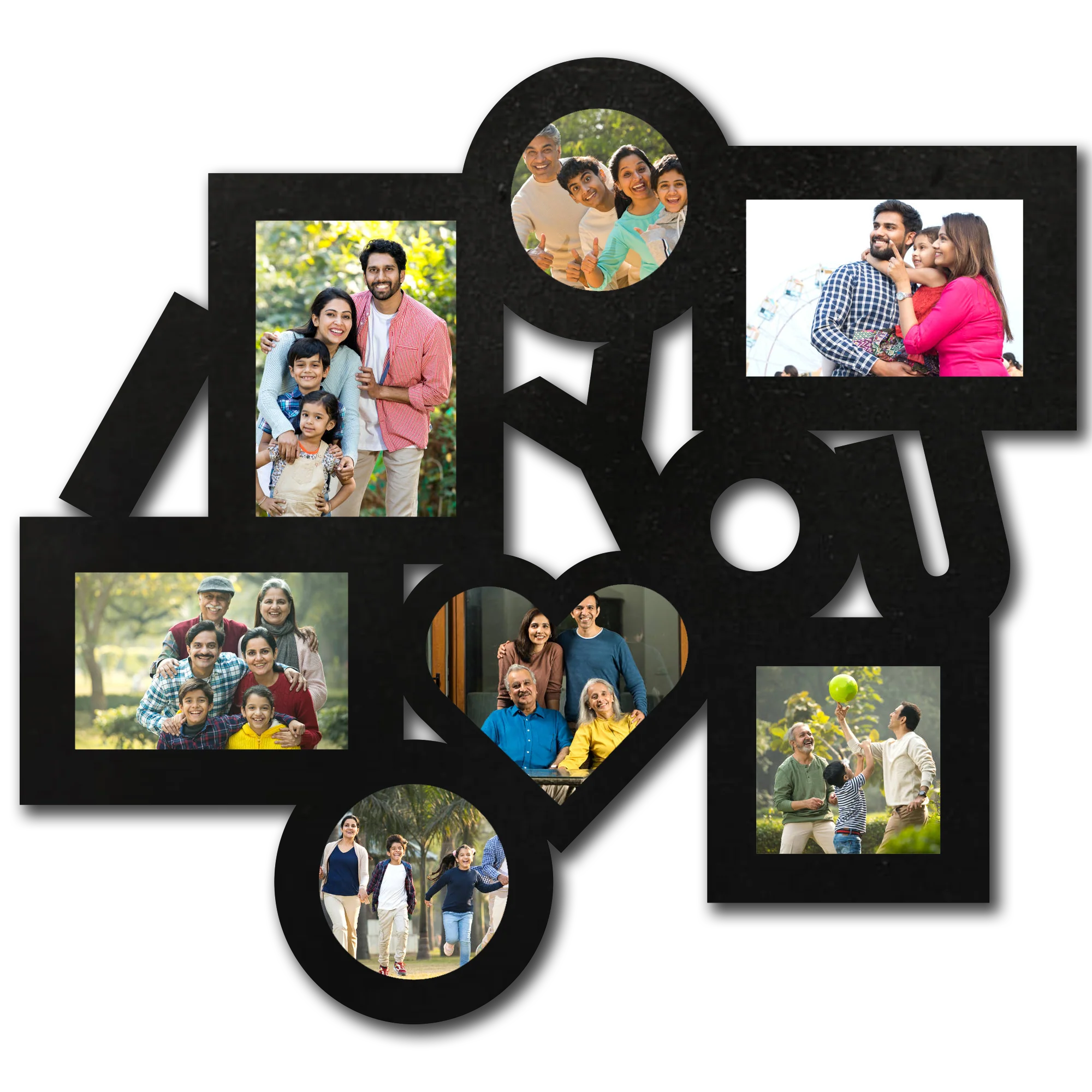 ShopTwiz Love You My Heart Collage Photo Frame with 7 photos ( Customizable )