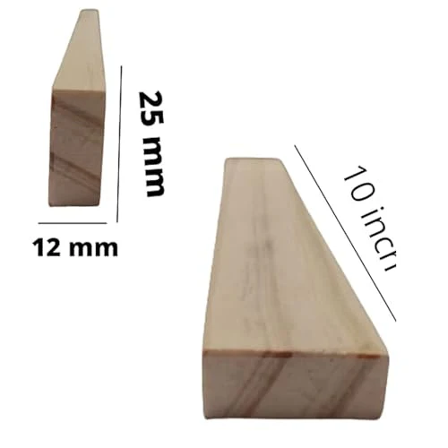 ShopTwiz Natural Pine Wood Rectangle Panel for Arts & Craft/Furniture/Decoration/Macrame, 10 Pieces (25 mm X12 mm x 10 inch) - Image 3