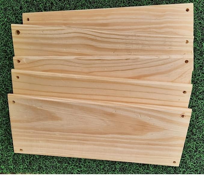 ShopTwiz Pinewood Plank for Macrame Products | Rectangle Wooden Plank for Crafting | Solid and Natural Wooden Plank | DIY | Pack of 4Pcs - Image 2