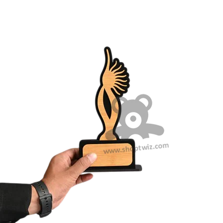 ShopTwiz Premium Wooden Feather Trophy - Unique Corporate Gift - Image 3