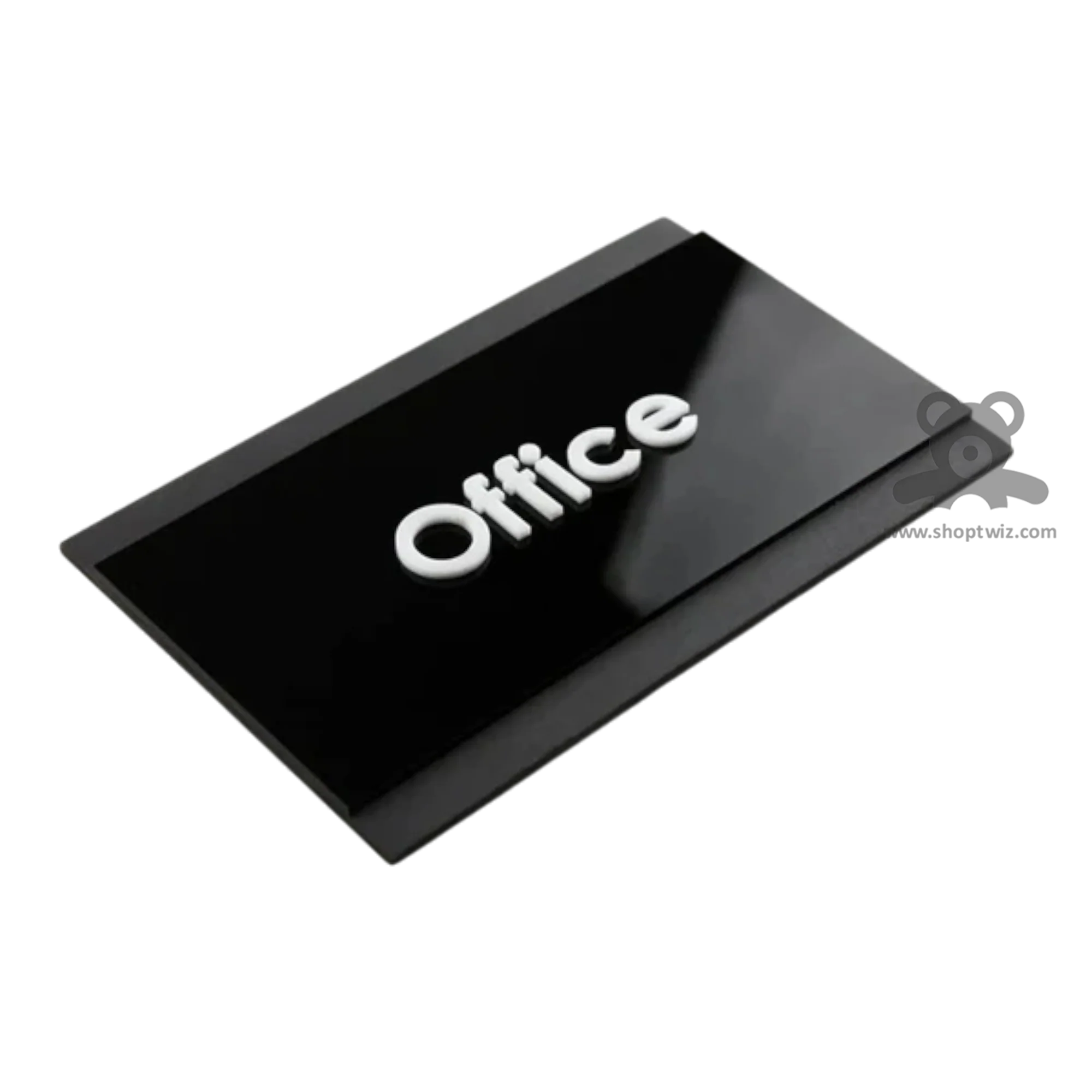 ShopTwiz Rectangle Black and White Letter Name Plate for House and Office - Image 2