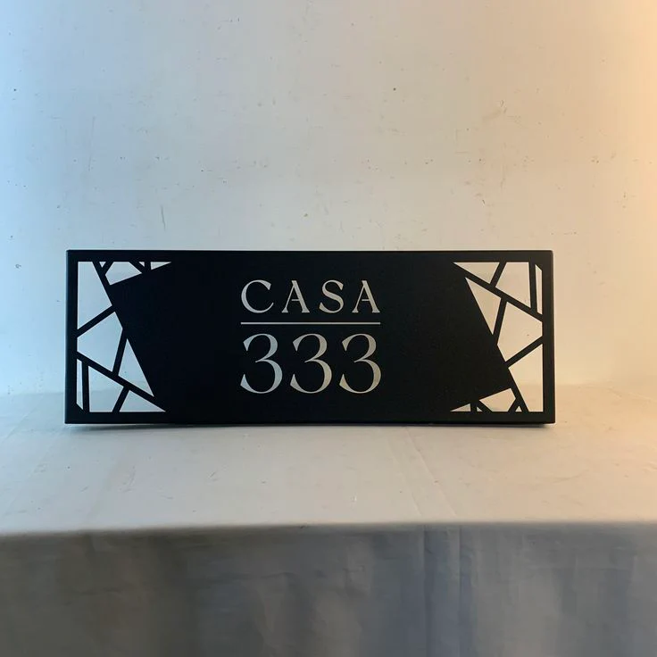 ShopTwiz Rectangle Black Design and Transparent Letter Name Plate for House and Office
