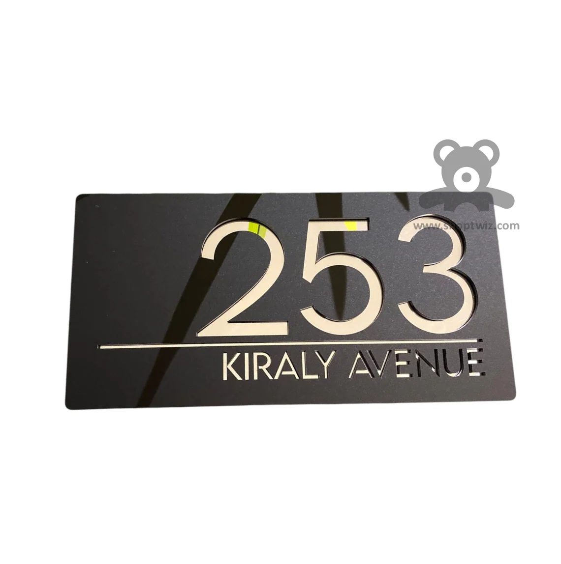 ShopTwiz Rectangle Black Golden And Black Acrylic Name Plate for House and Office - Image 2