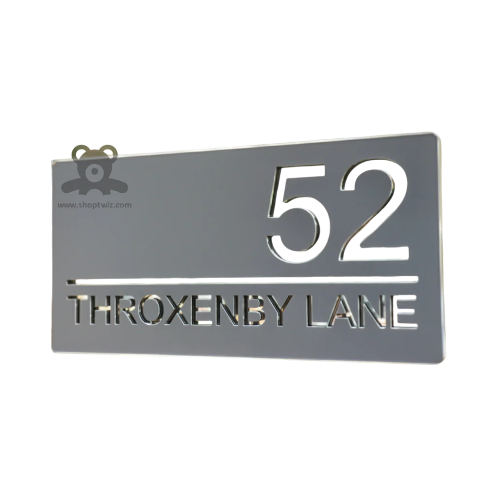 ShopTwiz Rectangle Black Golden Letter Name Plate for House and Office - Image 2