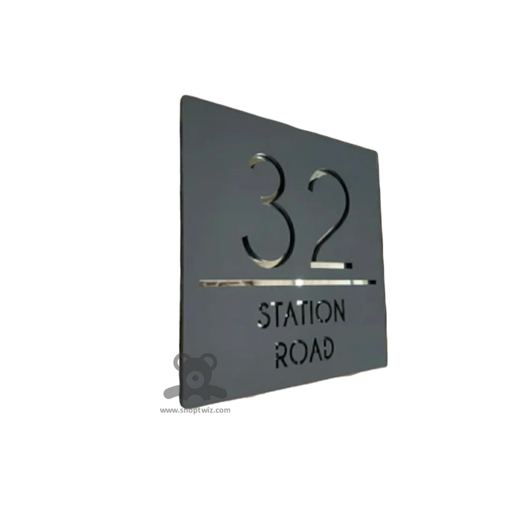 ShopTwiz Rectangle Black Golden Letter Name Plate for House and Office - Image 2