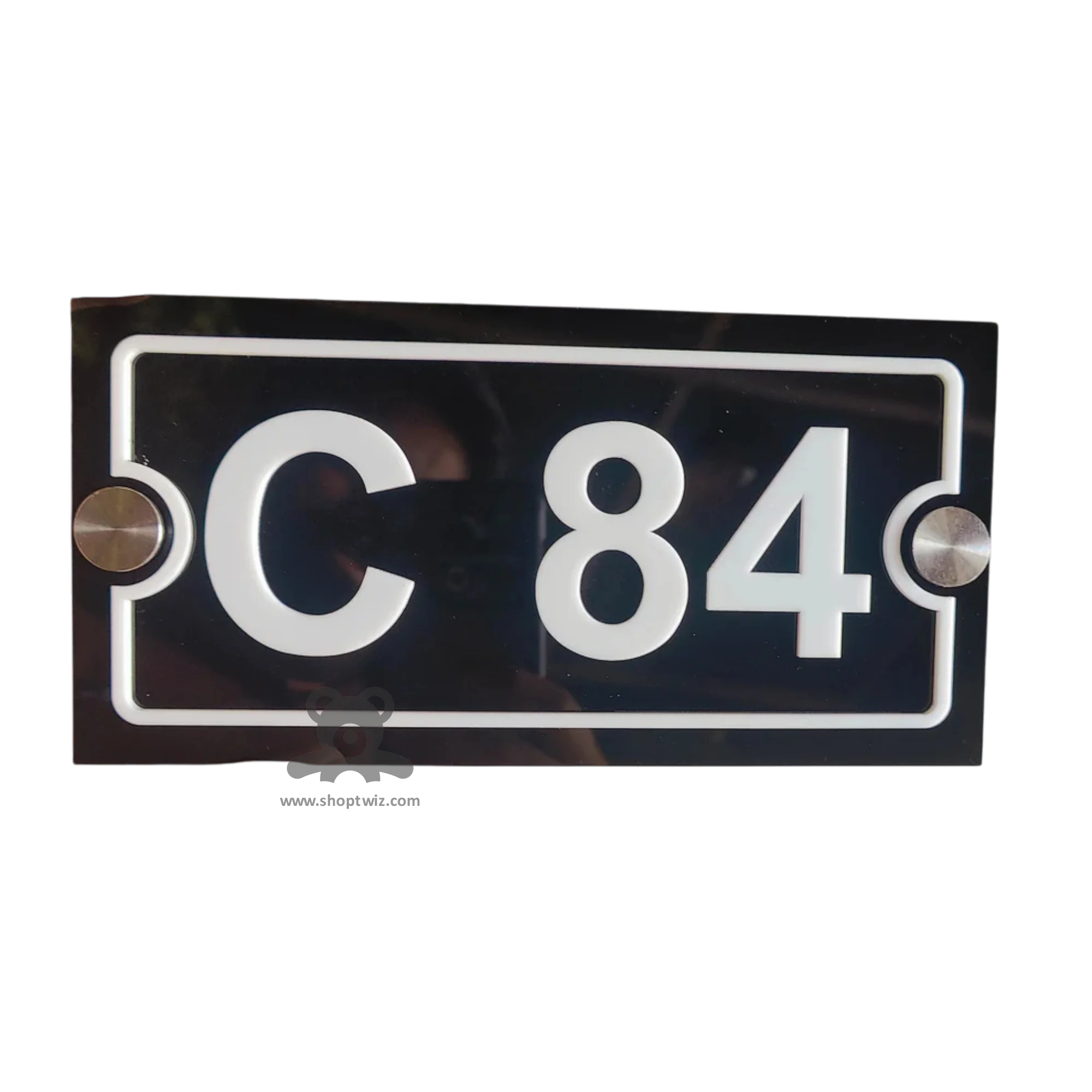 ShopTwiz Rectangle Black White Design and Letter Name Plate for House and Office