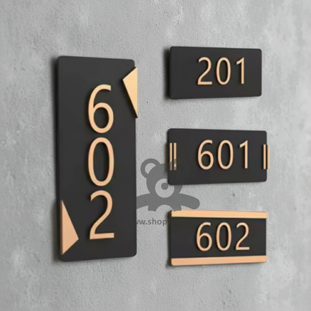 ShopTwiz Rectangle Black Wood Design Wood Letter Name Plate for House and Office