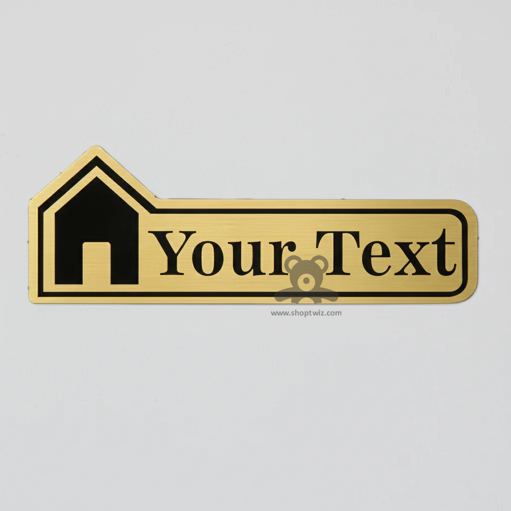ShopTwiz Rectangle Golden House and Black Letter Name Plate for House and Office - Image 2