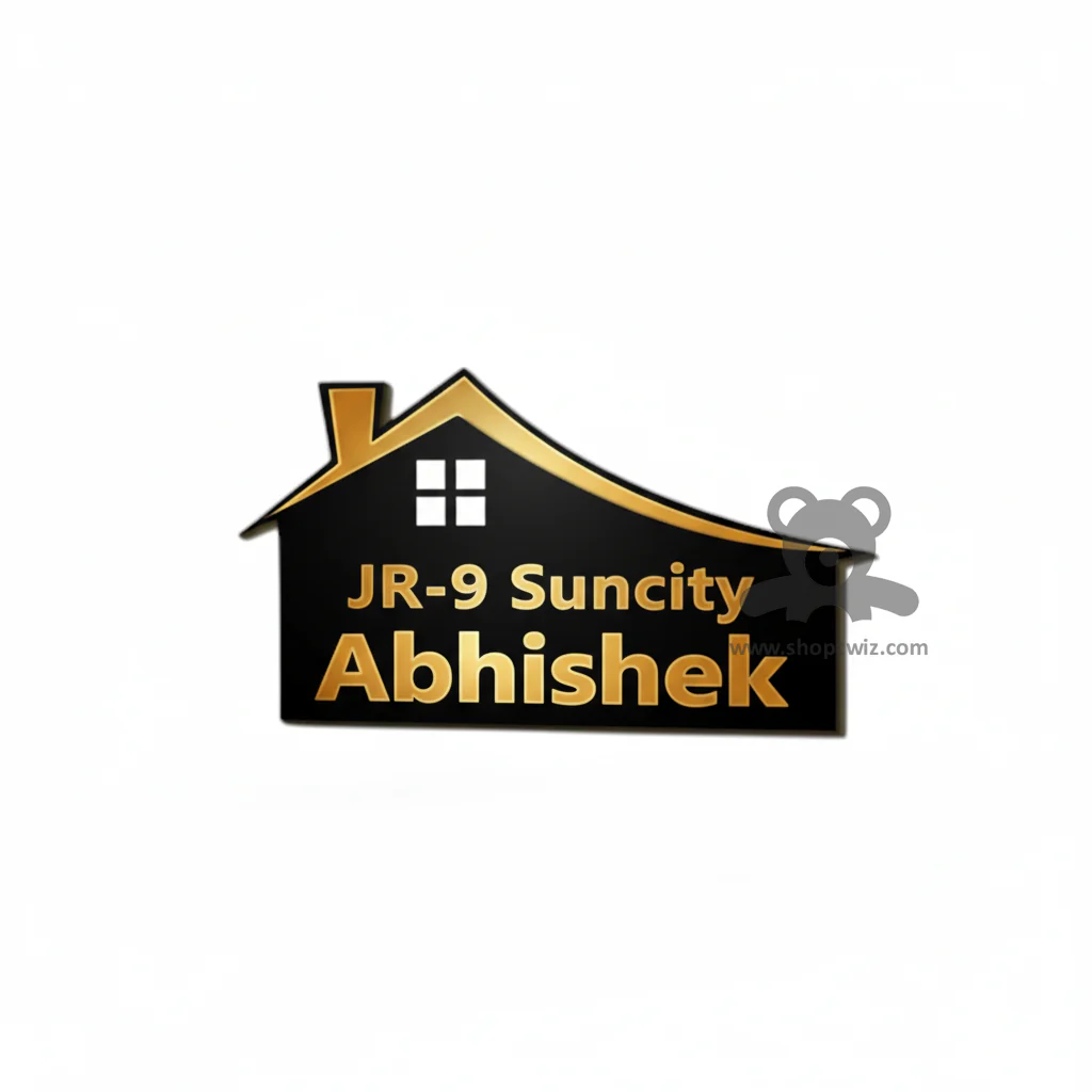 ShopTwiz Rectangle House Black Golden Letter Design Name Plate for House and Office - Image 2