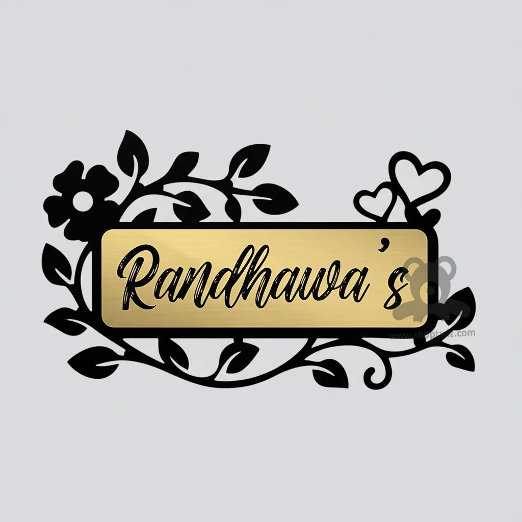ShopTwiz Rectangle Wood Black Design And Wood Name Plate for House and Office - Image 2
