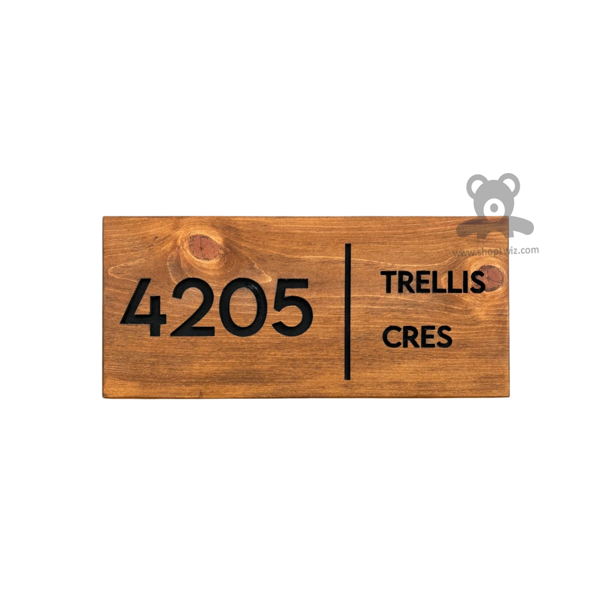 ShopTwiz Rectangle Wood Black Letter Text Name Plate for House and Office - Image 2