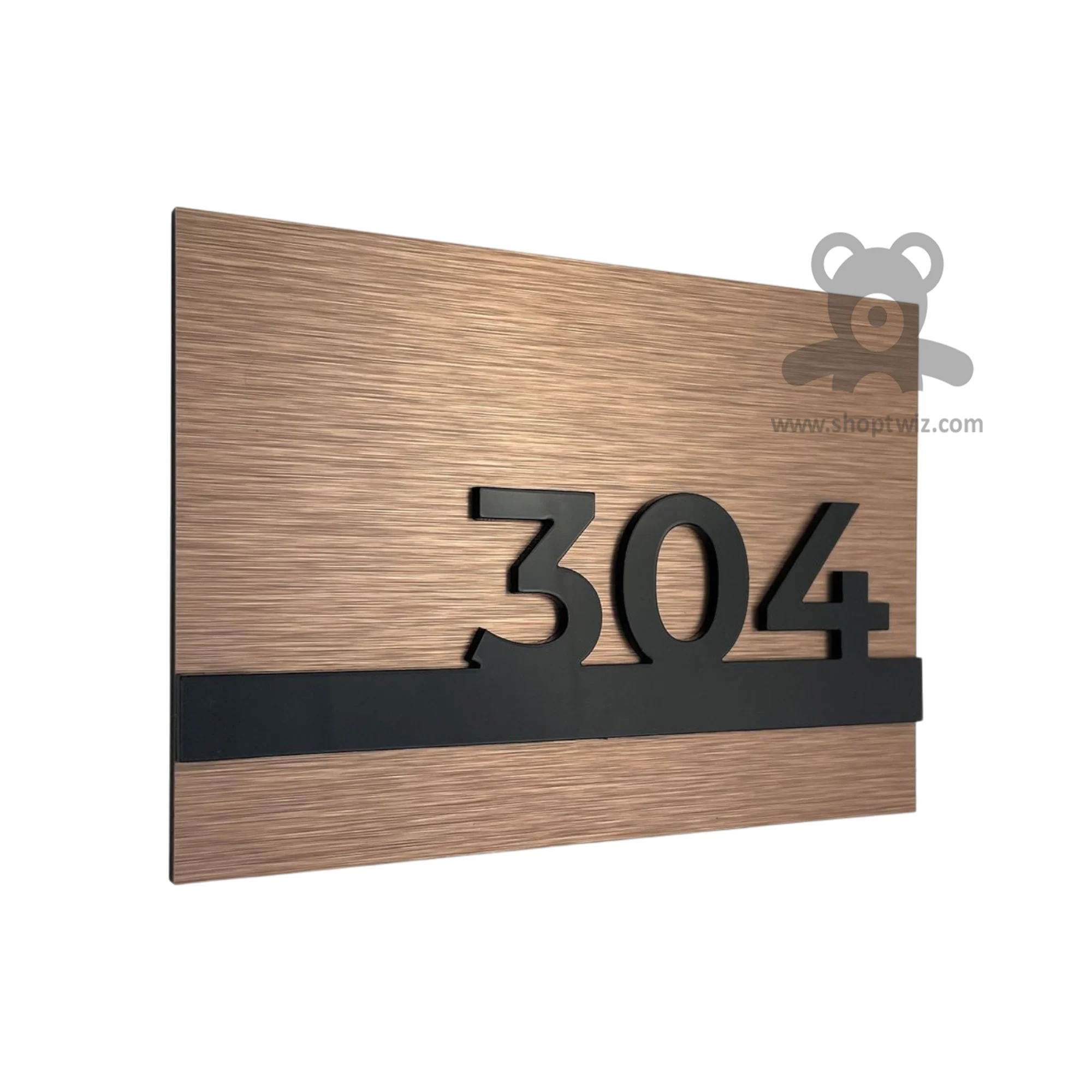 ShopTwiz Rectangle Wood with Black Letter Name Plate for House and Office