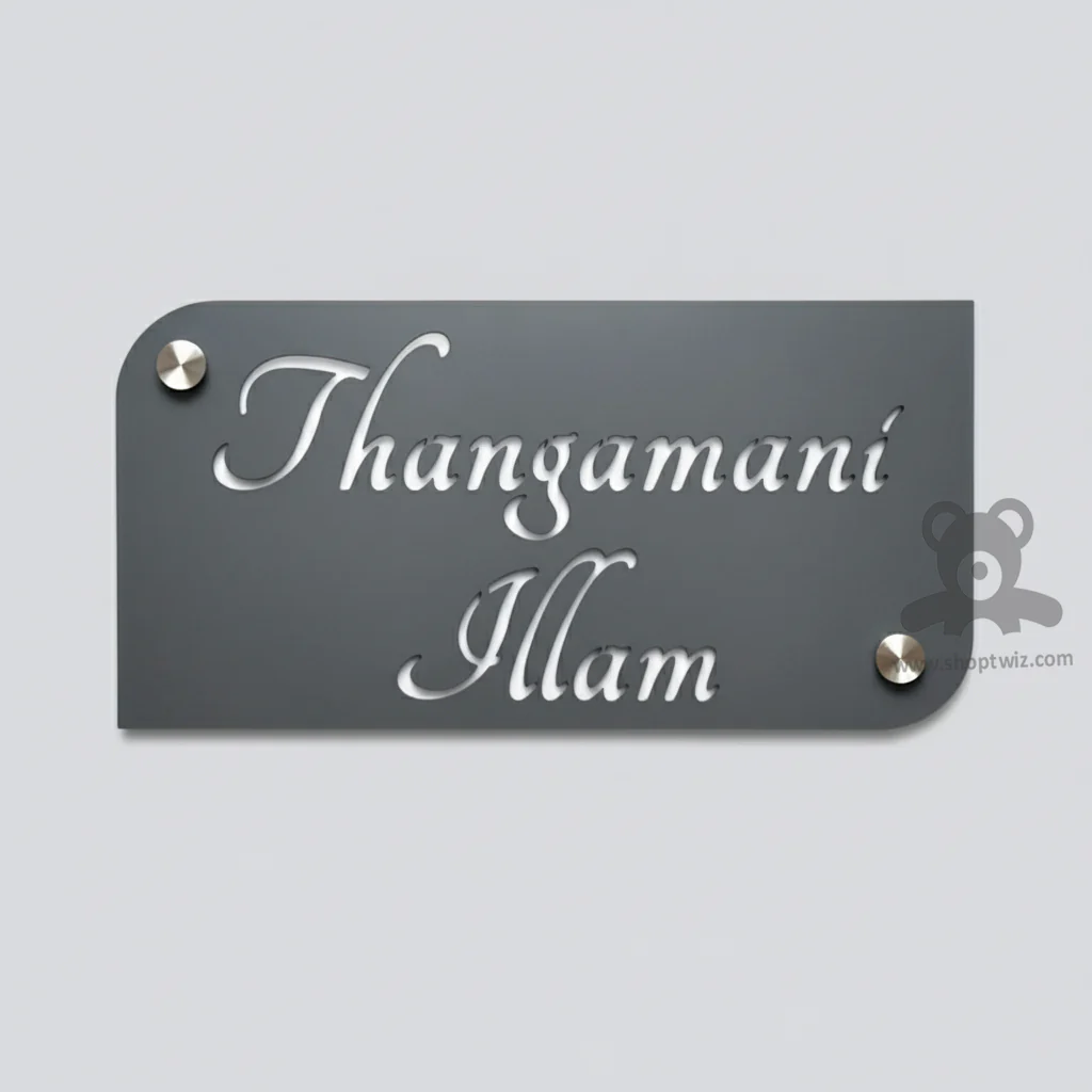 ShopTwiz Rectangle Z Black With White Letter Name Plate for House and Office - Image 2