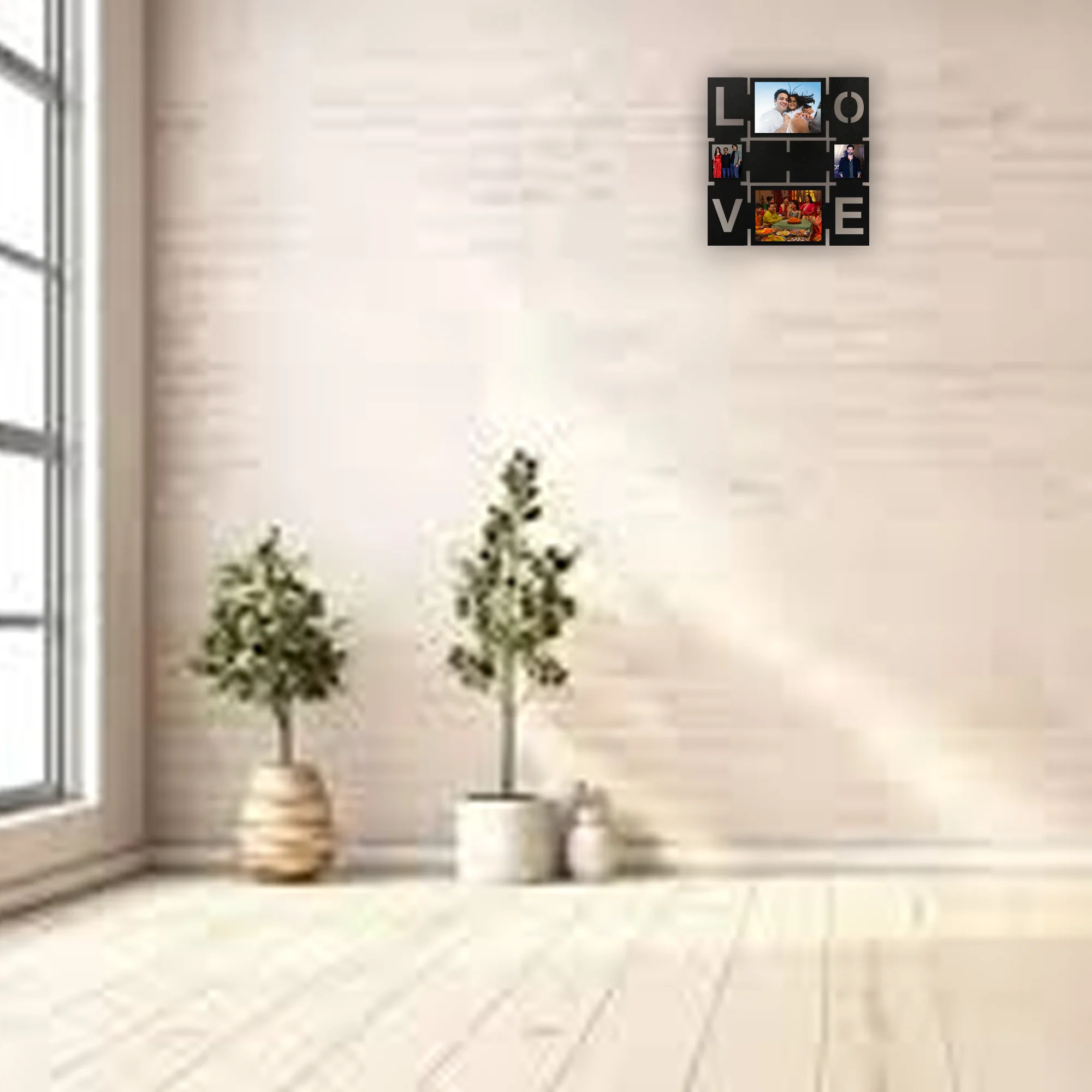ShopTwiz Square  Charming Collage Photo Frame with 4 photo ( Customizable ) - Image 2