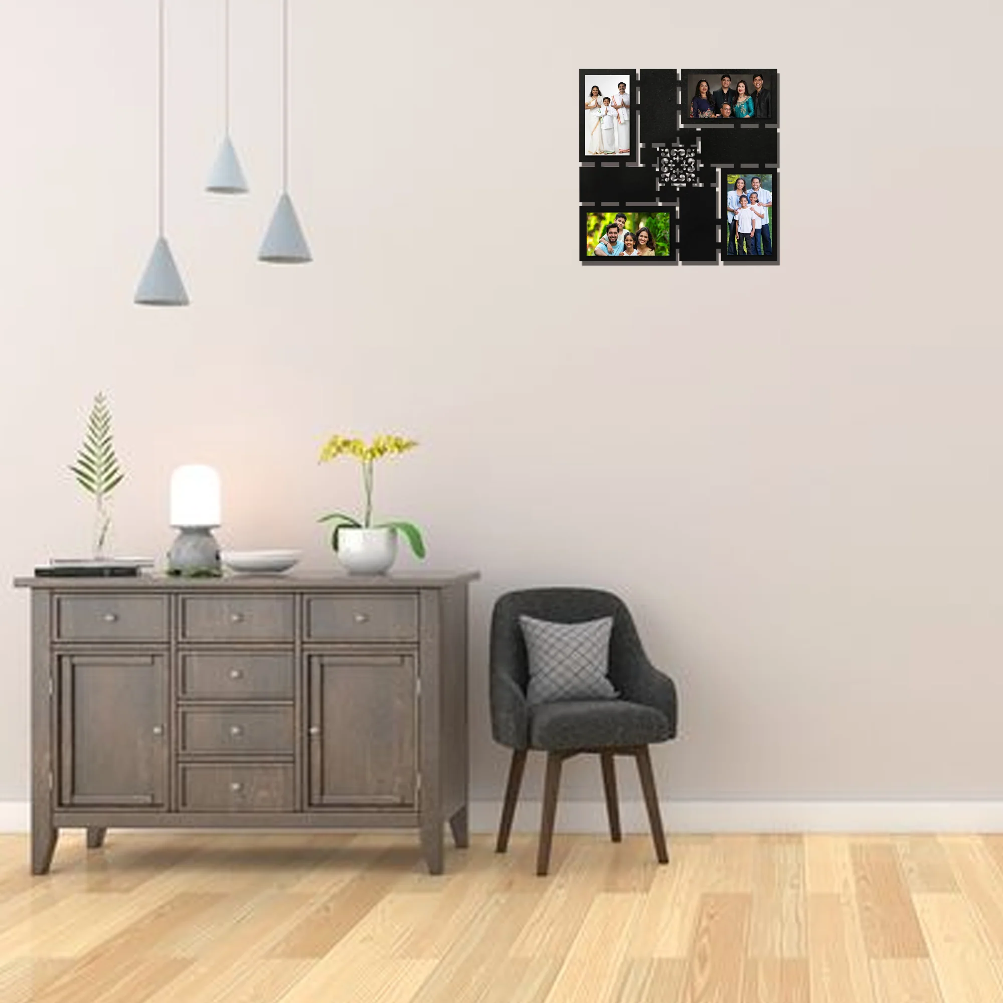ShopTwiz Square Decor Collage Photo Frame with 4 photos ( Customizable ) - Image 2