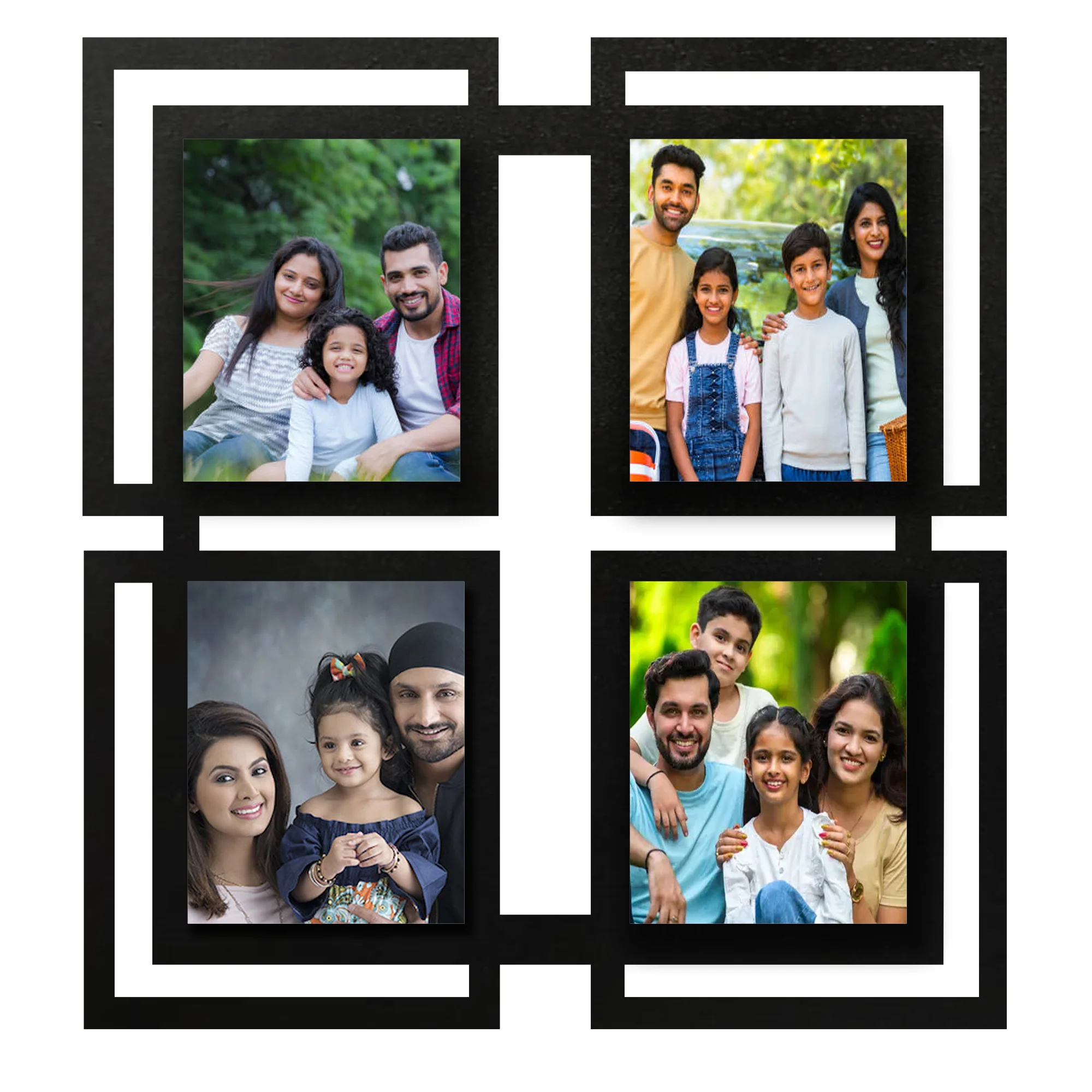 ShopTwiz Square Memories Collage Photo Frame with 4 photos ( Customizable )