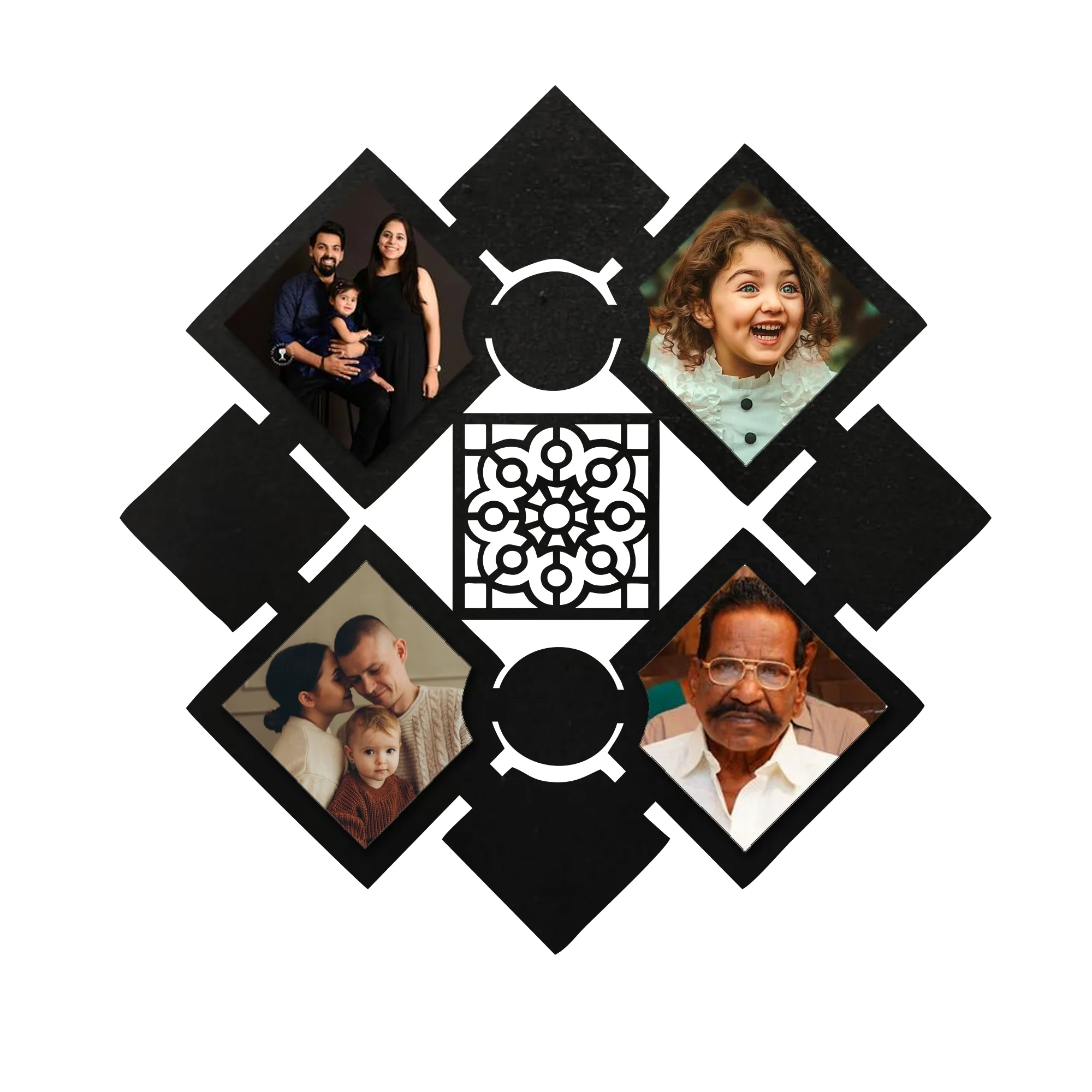 ShopTwiz Square Nice Looking Collage Photo Frame with 4 photos ( Customizable )
