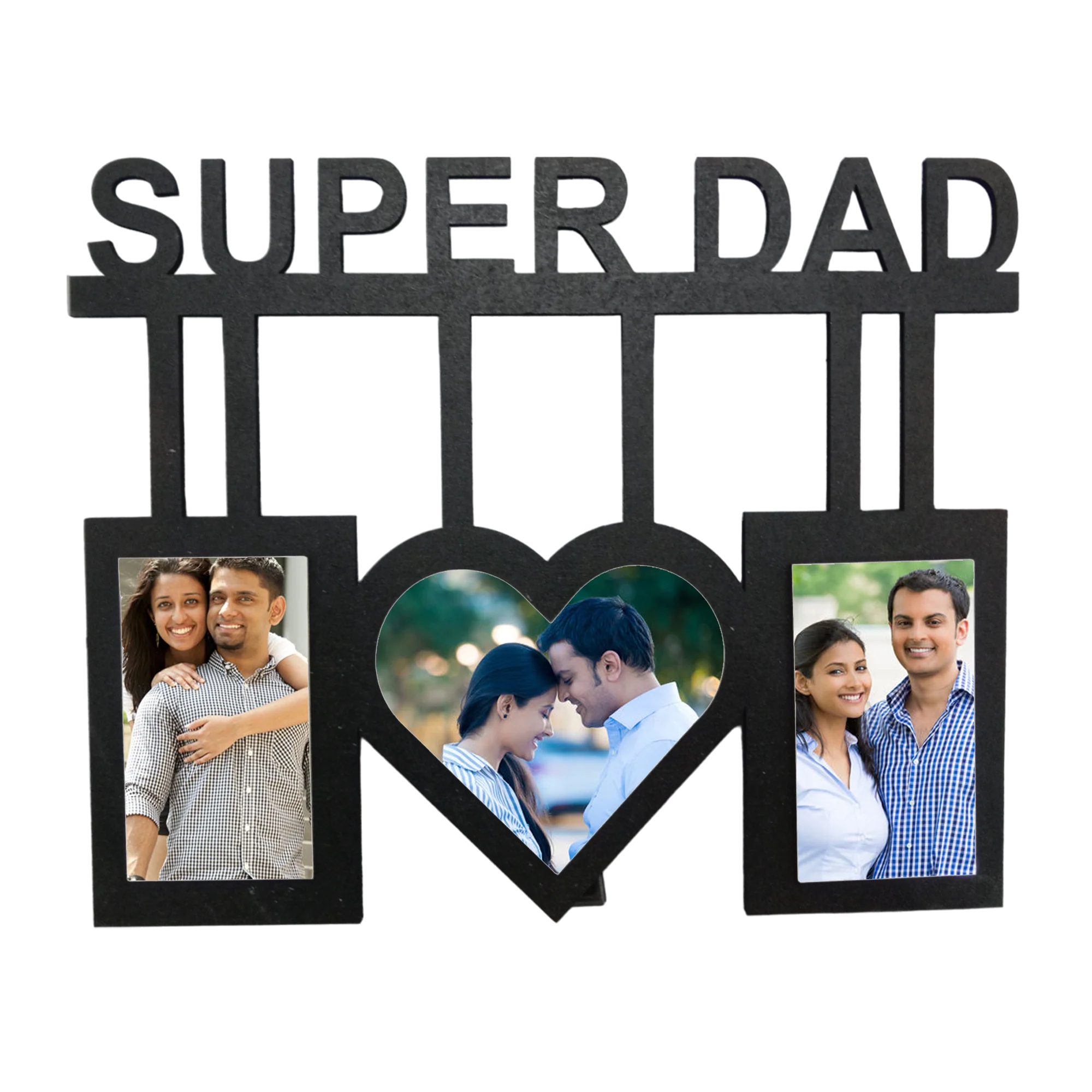 ShopTwiz Super Dad Collage Photo Frame with 3 photos ( Customizable )
