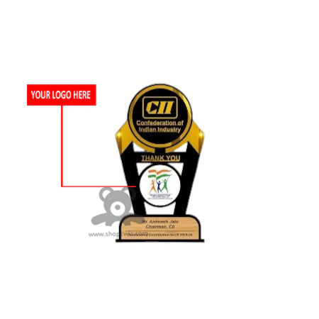 ShopTwiz Trophy with Customized Logo and Brand Name with Golden and Black Finish - Image 2