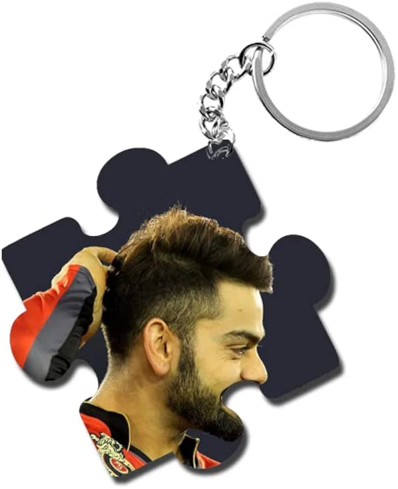 ShopTwiz Virat Kohli (RCB) Wooden Puzzle Key Ring (Set of 2) - Image 2