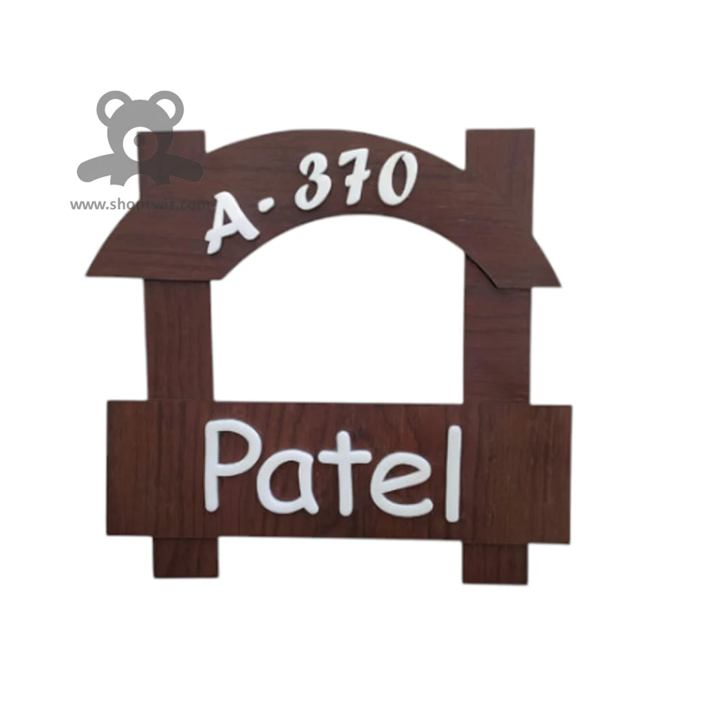 ShopTwiz Wood Stick White Letter Name Plate for House and Office - Image 2