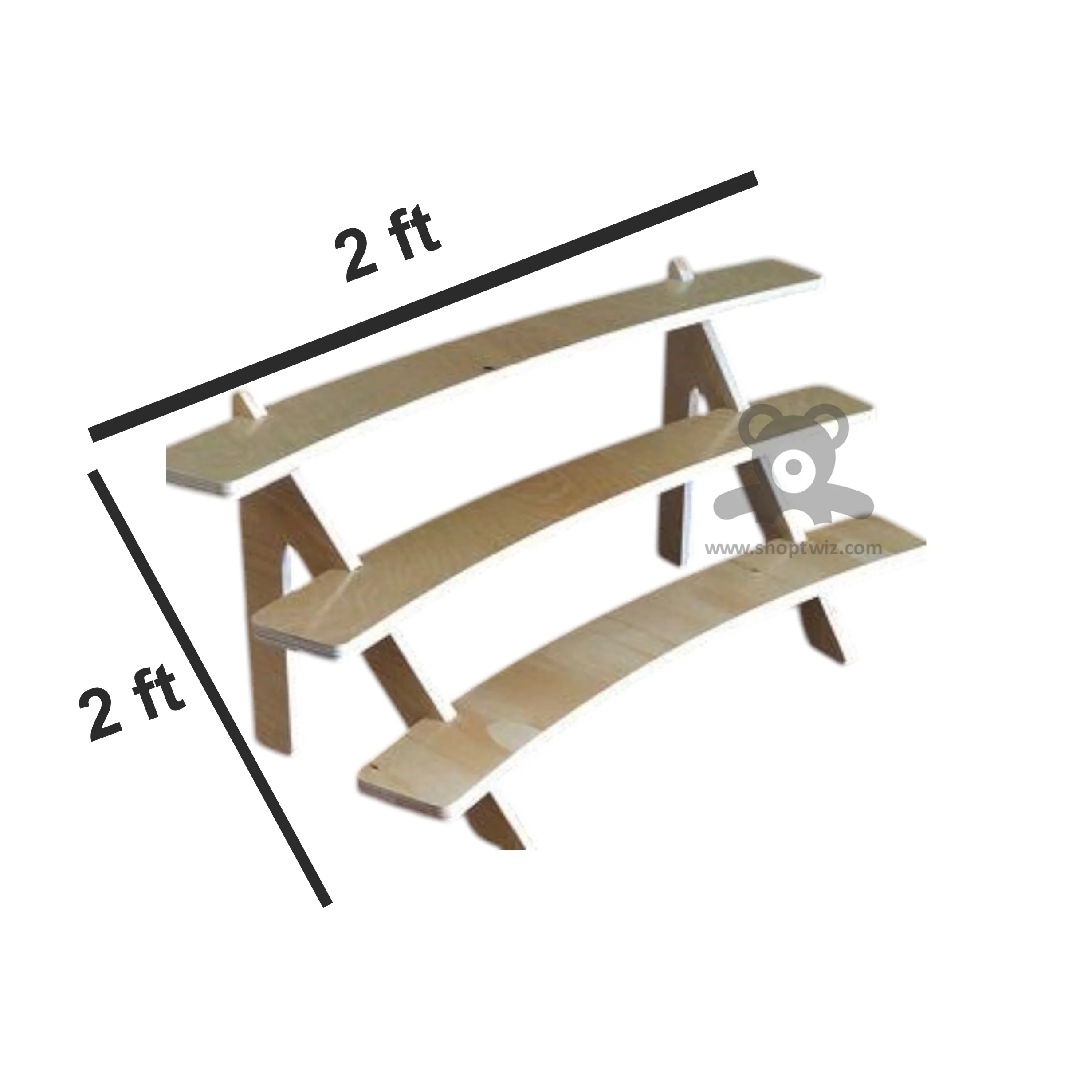 ShopTwiz Wooden 3-Box Pot Stand for Garden - Image 3