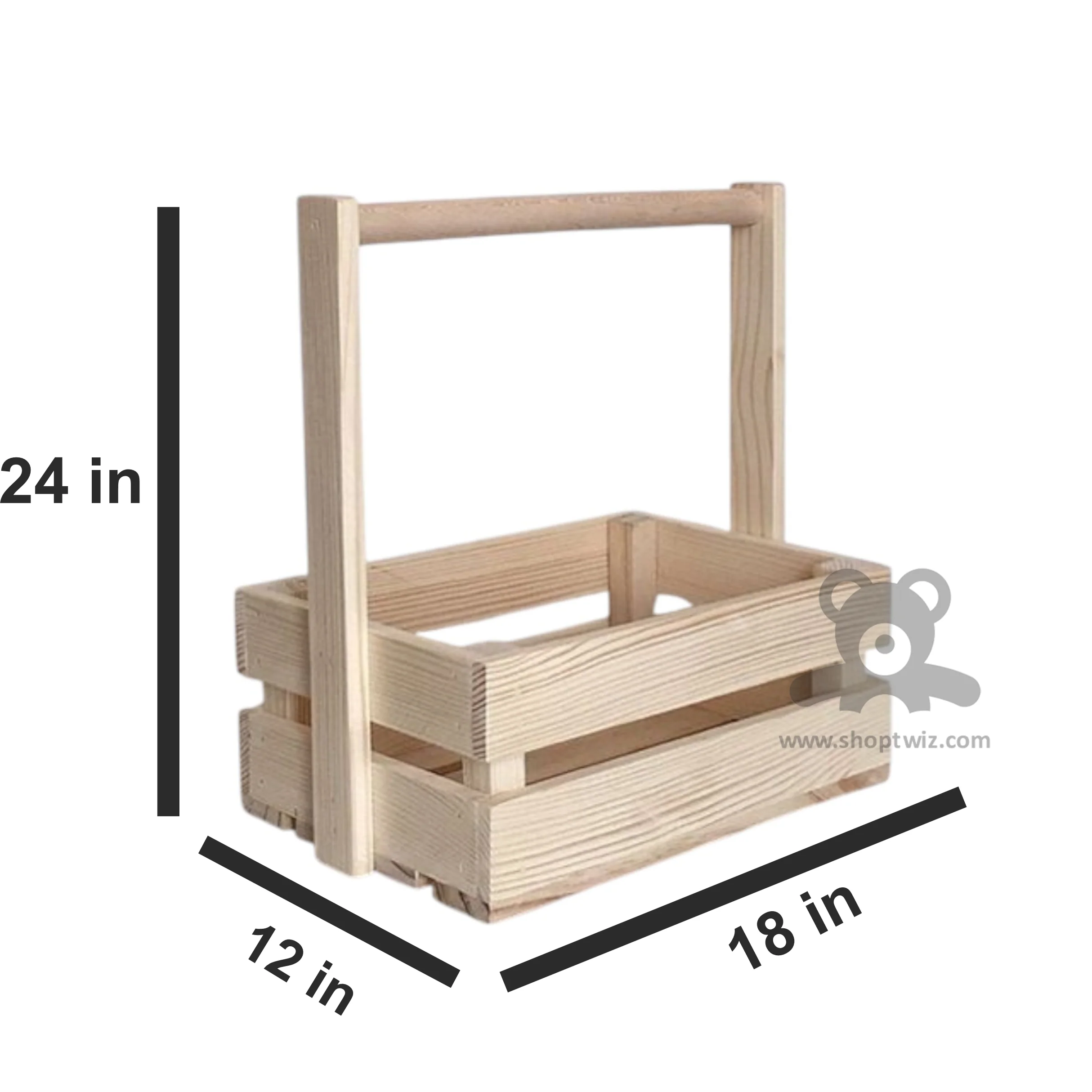 ShopTwiz Wooden Basket with Handle – Basket for Gift - Image 3