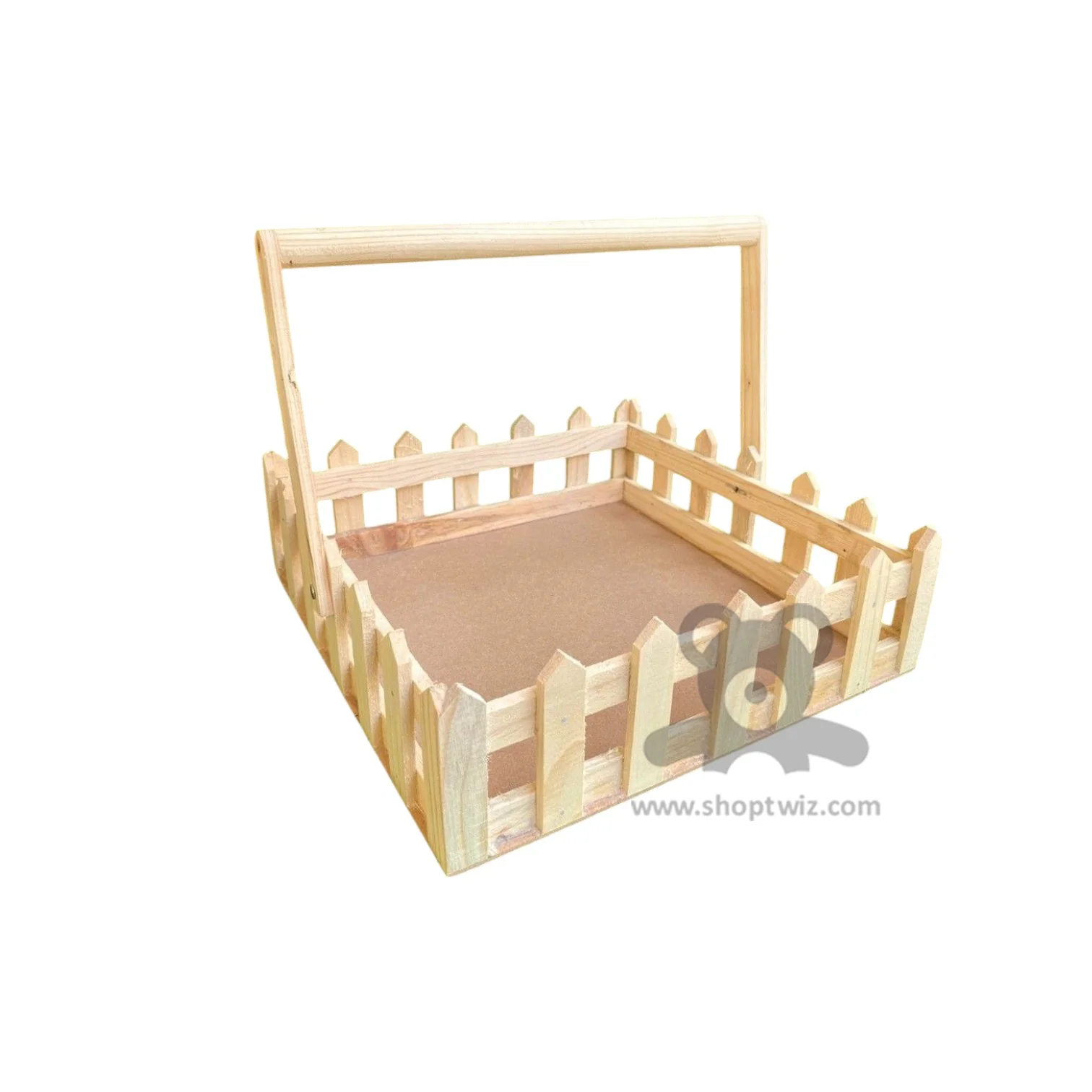 ShopTwiz Wooden Basket with Handle for Garden - Image 2