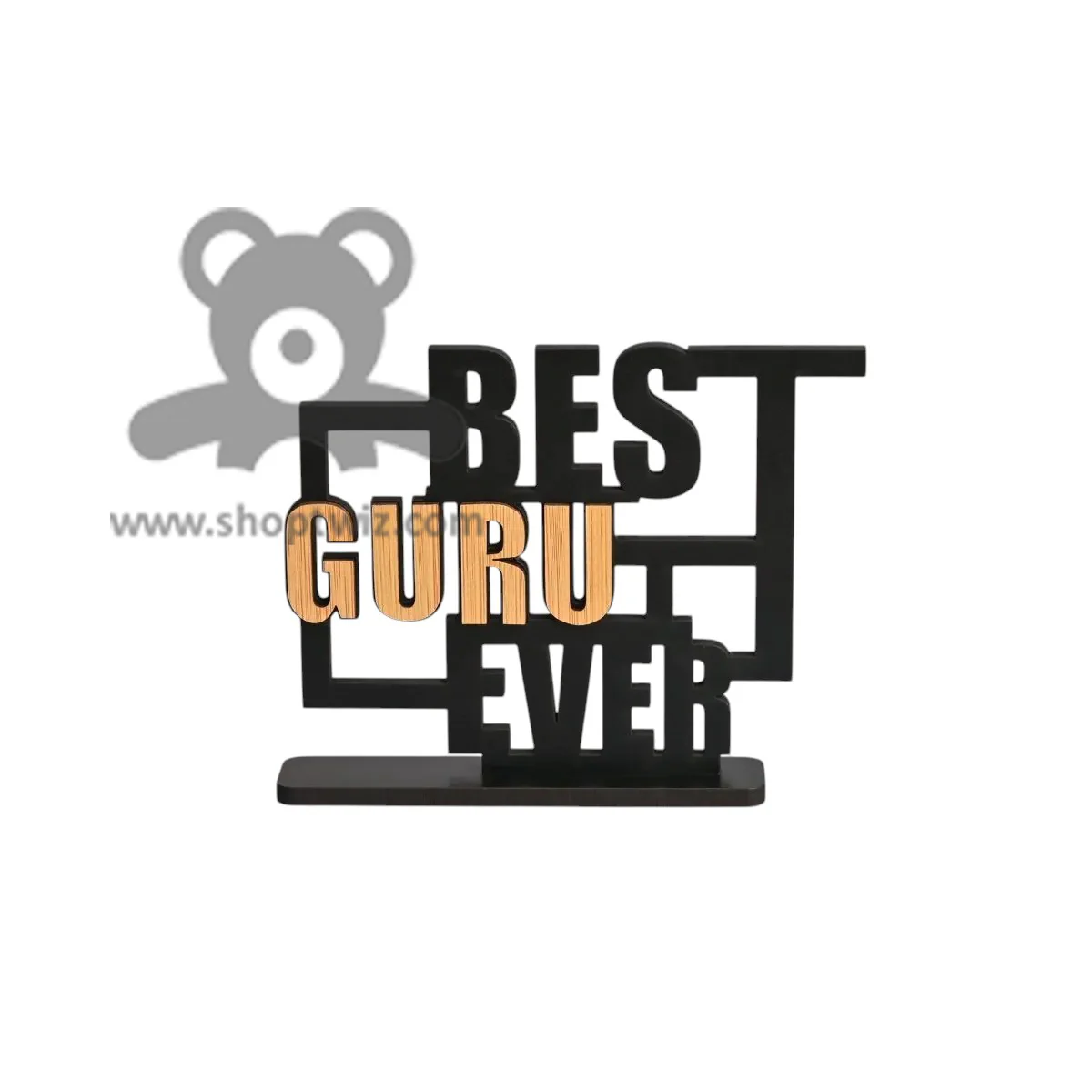 ShopTwiz Wooden Best Guru Ever Table Décor - Special Teacher's Day Corporate Gift - Image 2