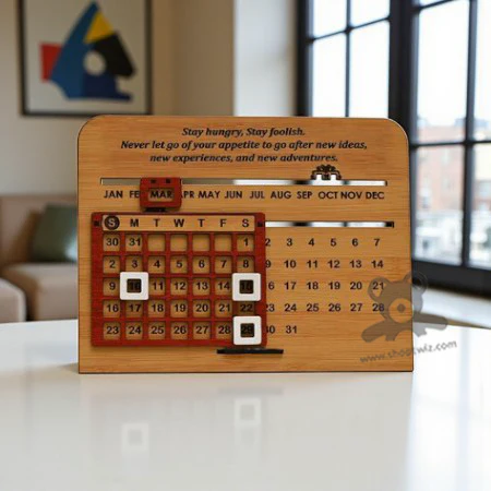 ShopTwiz Wooden Calendar – Elegant Corporate Gift & Desk Organizer